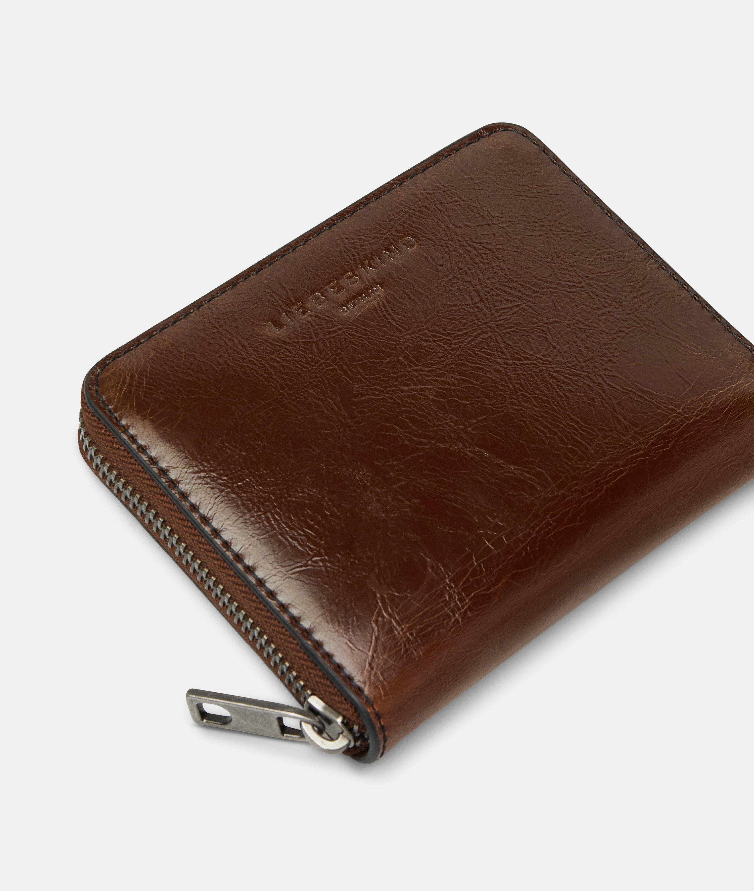 Wallet in brown, black & red