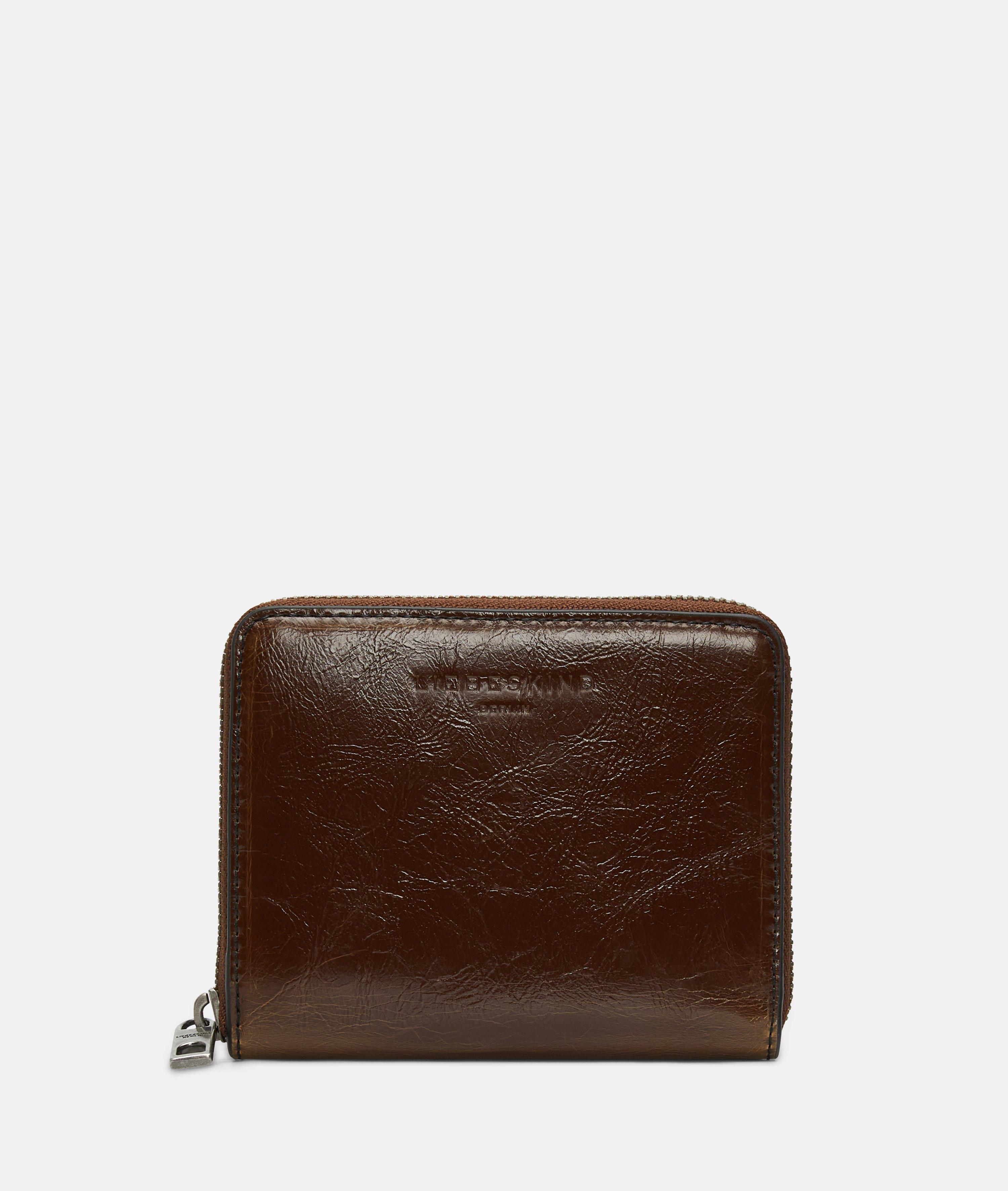 Wallet in brown, black & red