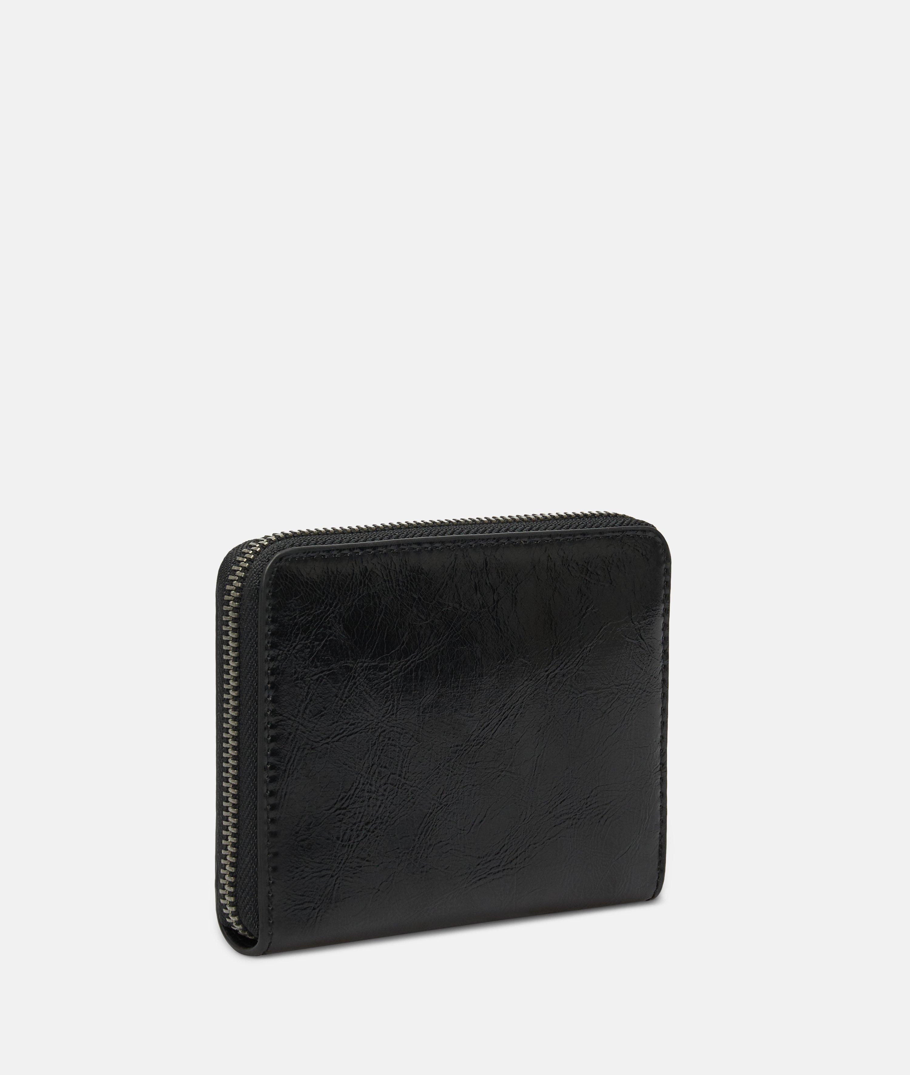 Wallet in black, red & brown