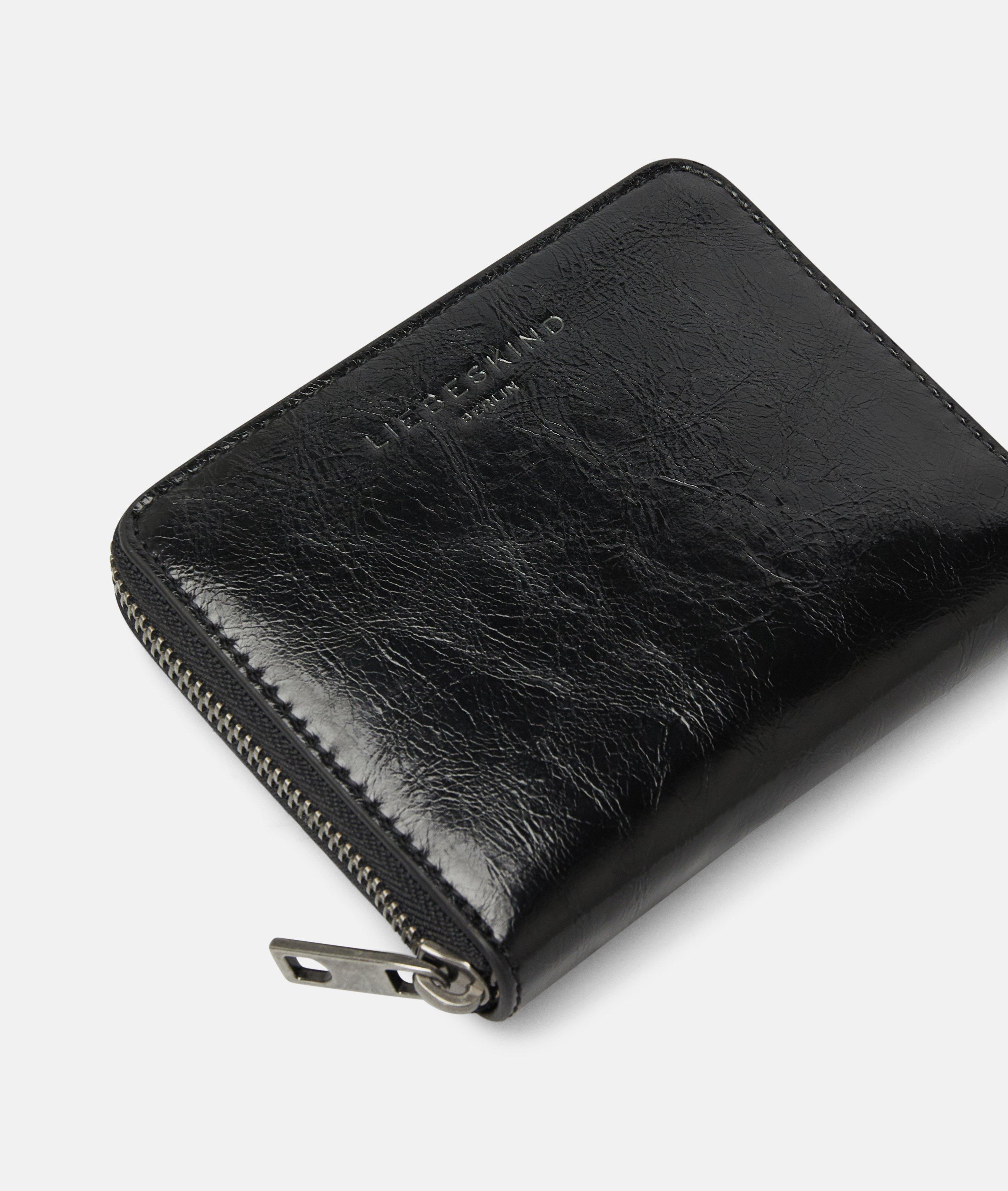 Wallet in black, red & brown