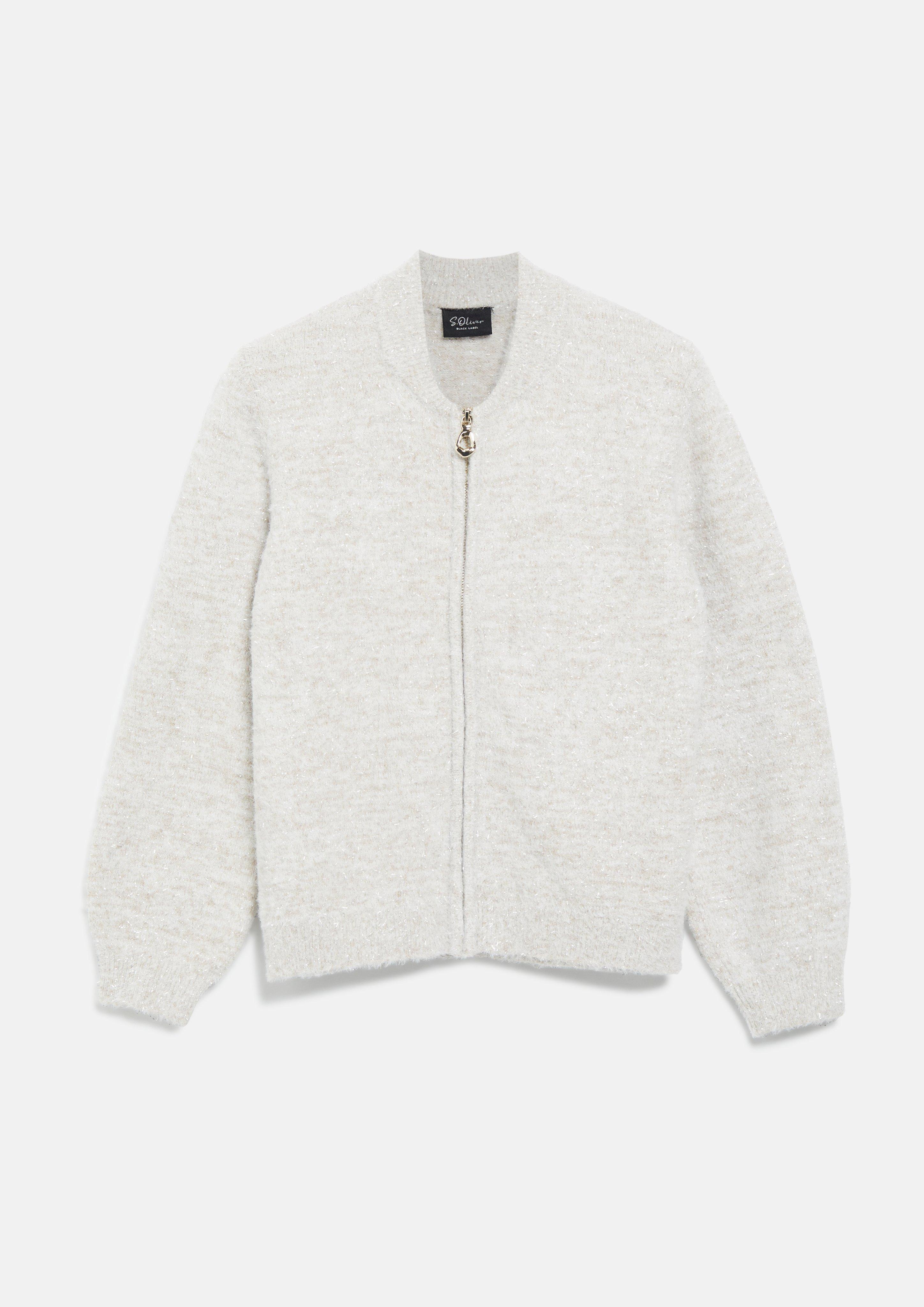 Cardigan en fil pailleté en beige clair de s.Oliver BLACK LABEL