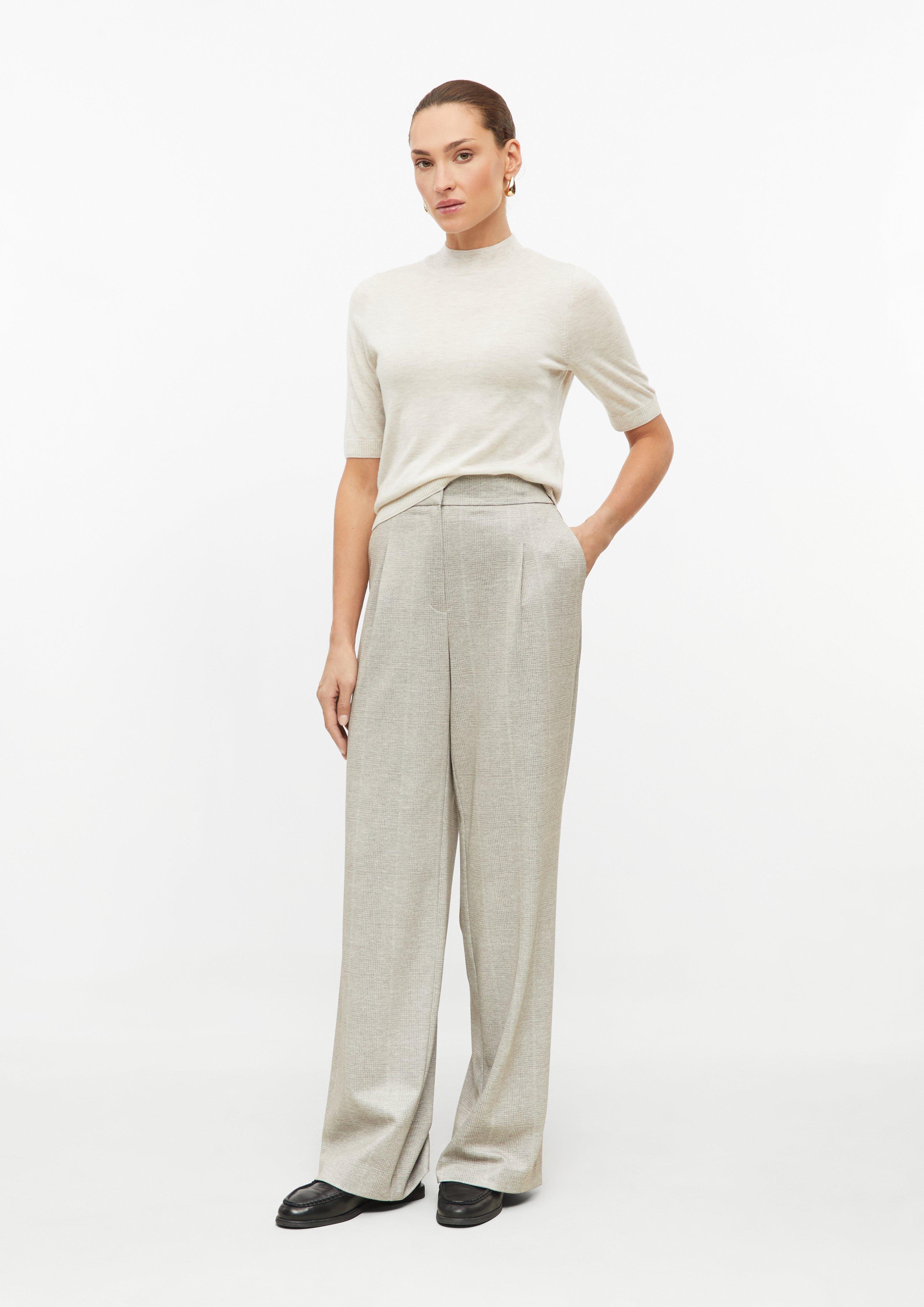 Pantalon à pinces avec un motif raffiné en beige clair de s.Oliver BLACK LABEL