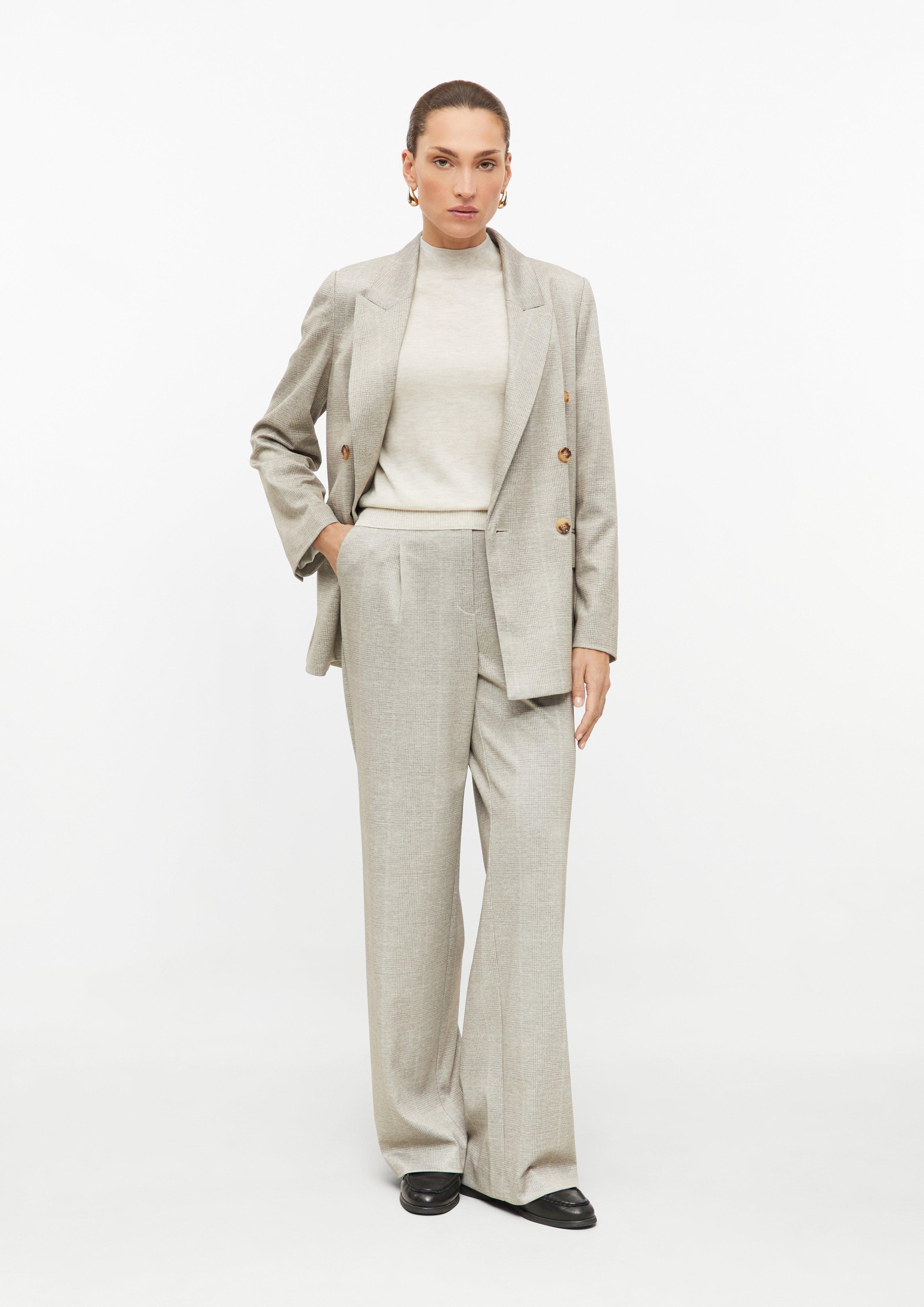 Damen Bundfaltenhose mit feinem Muster in beige von s.Oliver BLACK LABEL