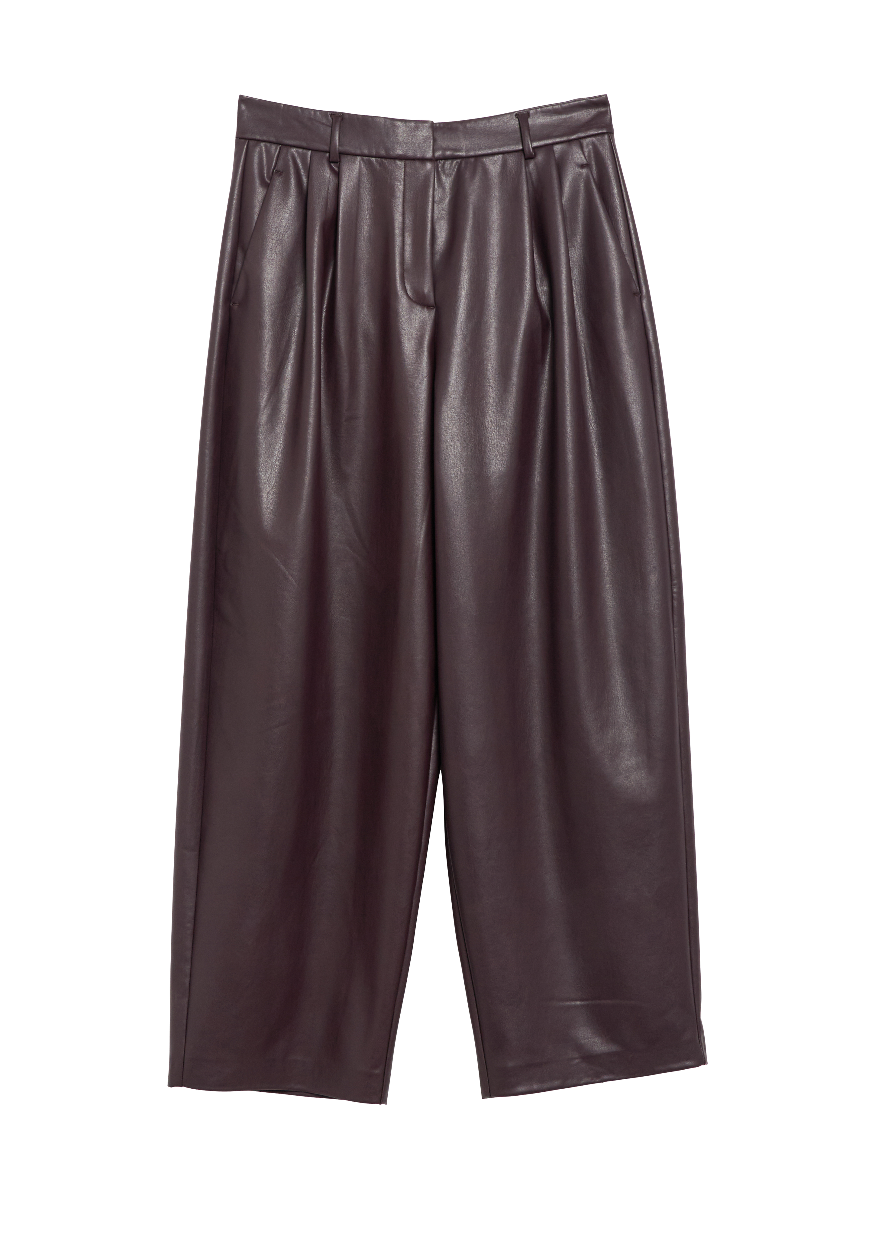 Korte broek met plooien van imitatieleer