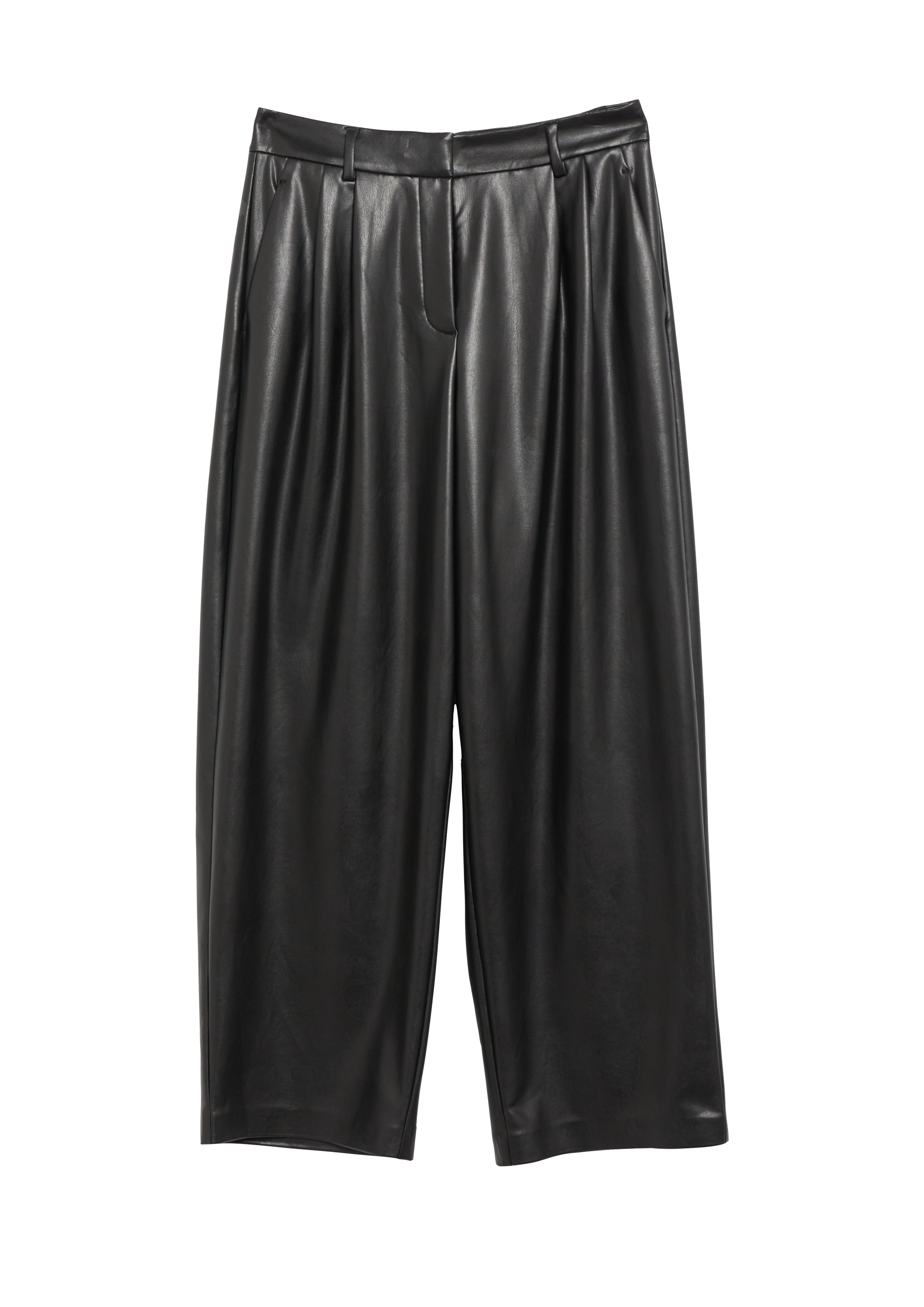Korte broek met plooien van imitatieleer