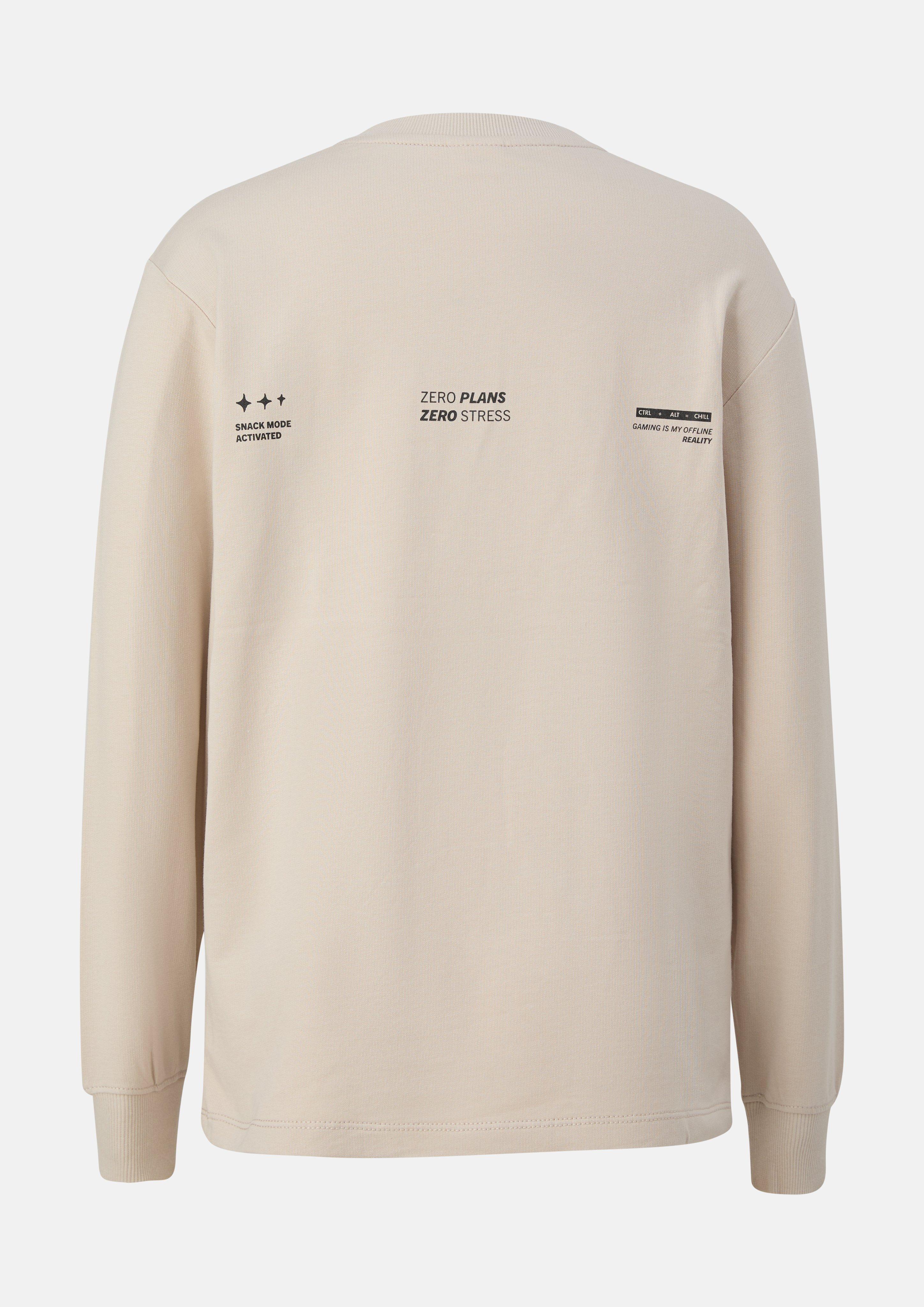 Kinder Printshirt aus leichter Sweatware in beige von s.Oliver