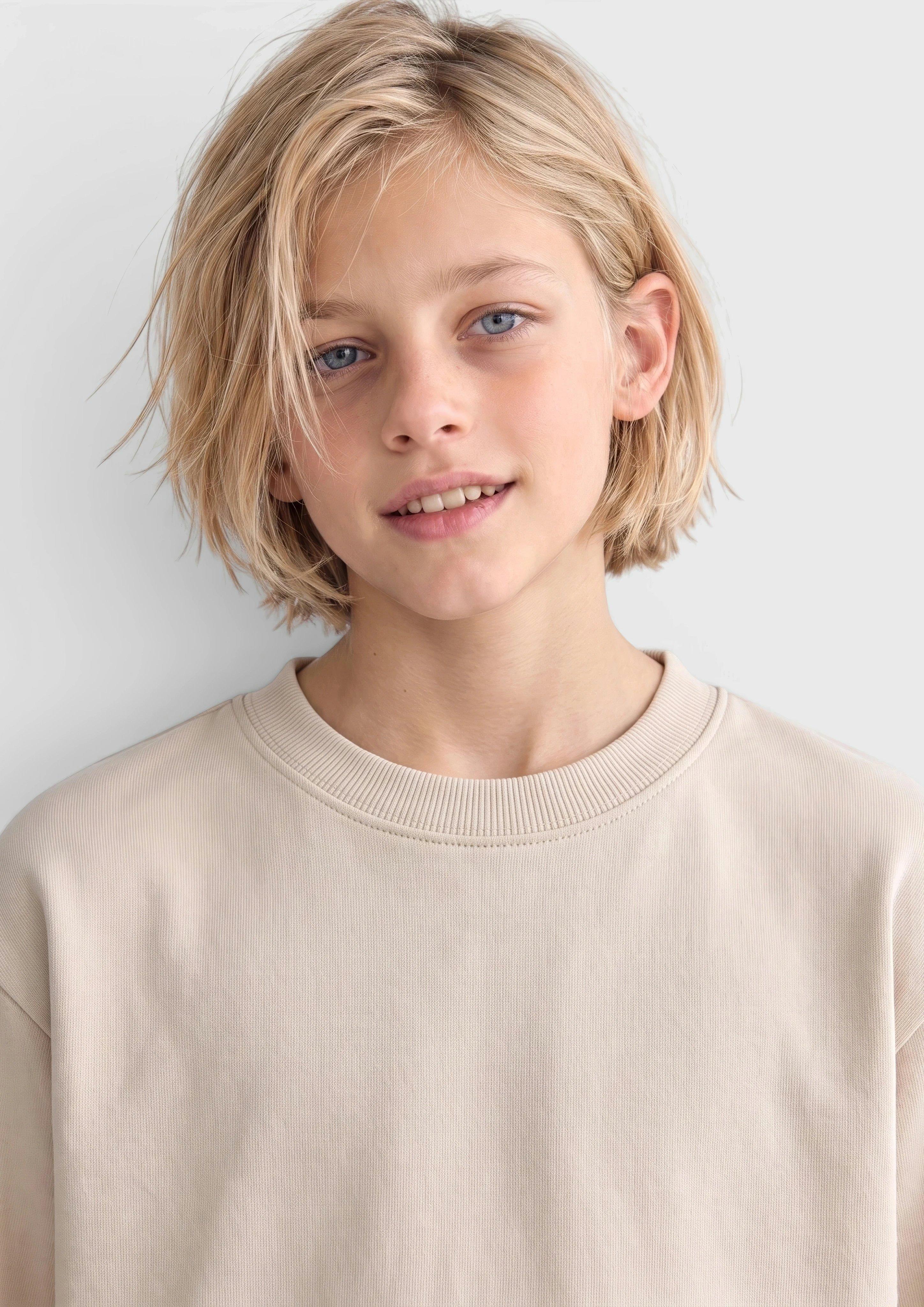 Kinder Printshirt aus leichter Sweatware in beige von s.Oliver