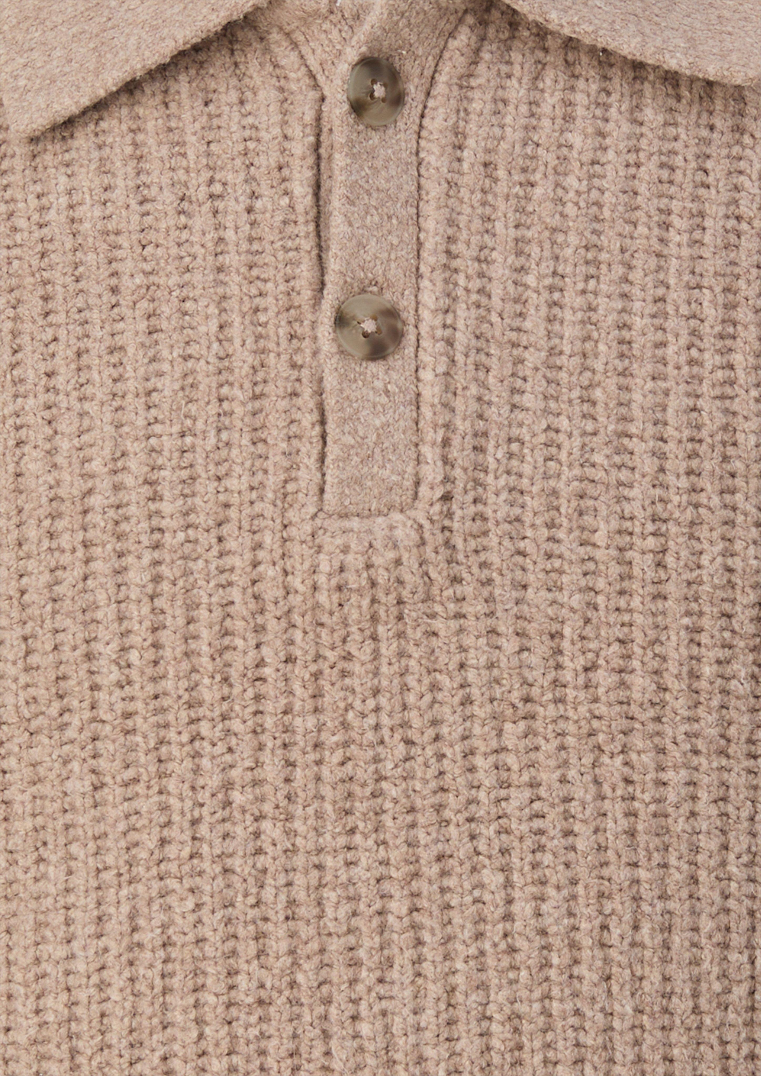 Kinder Strickpullover aus Bouclé mit Polokragen in braun von s.Oliver