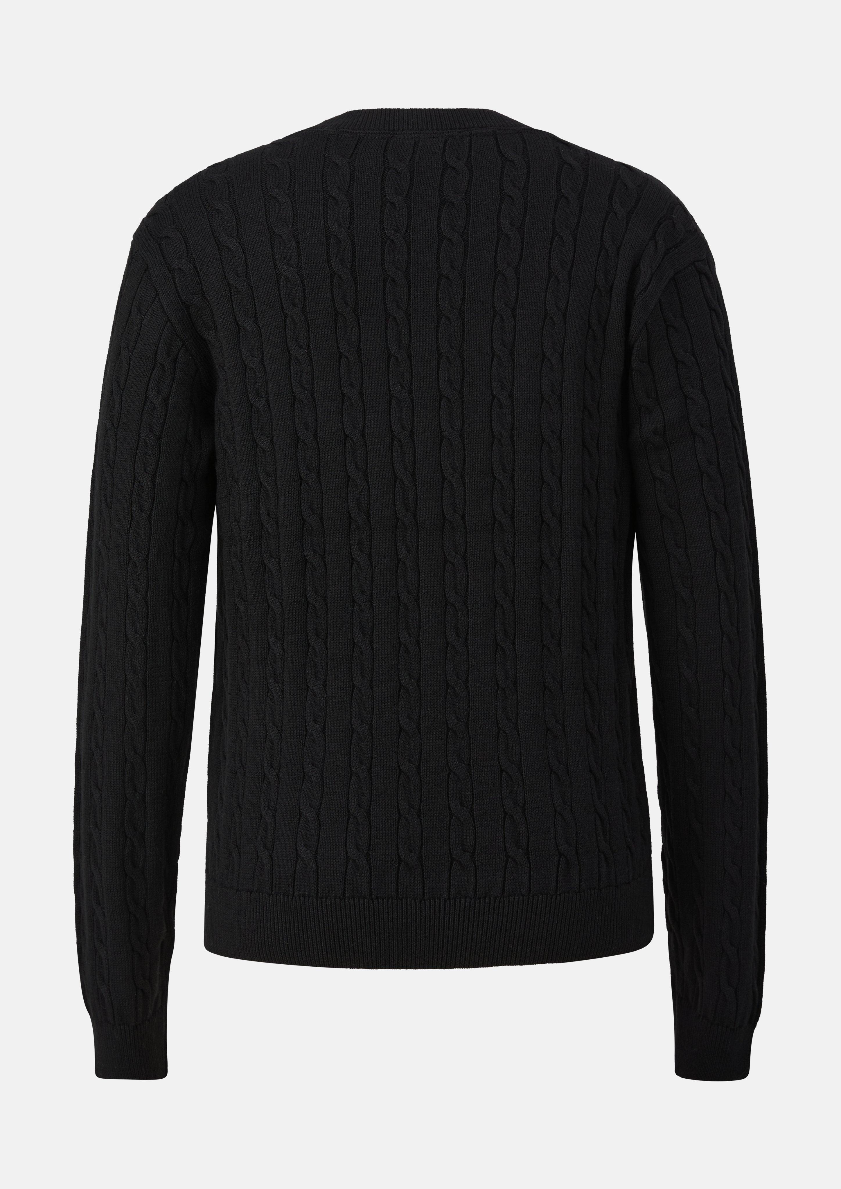 Kinder Strickpullover mit Zopfmuster in schwarz von s.Oliver