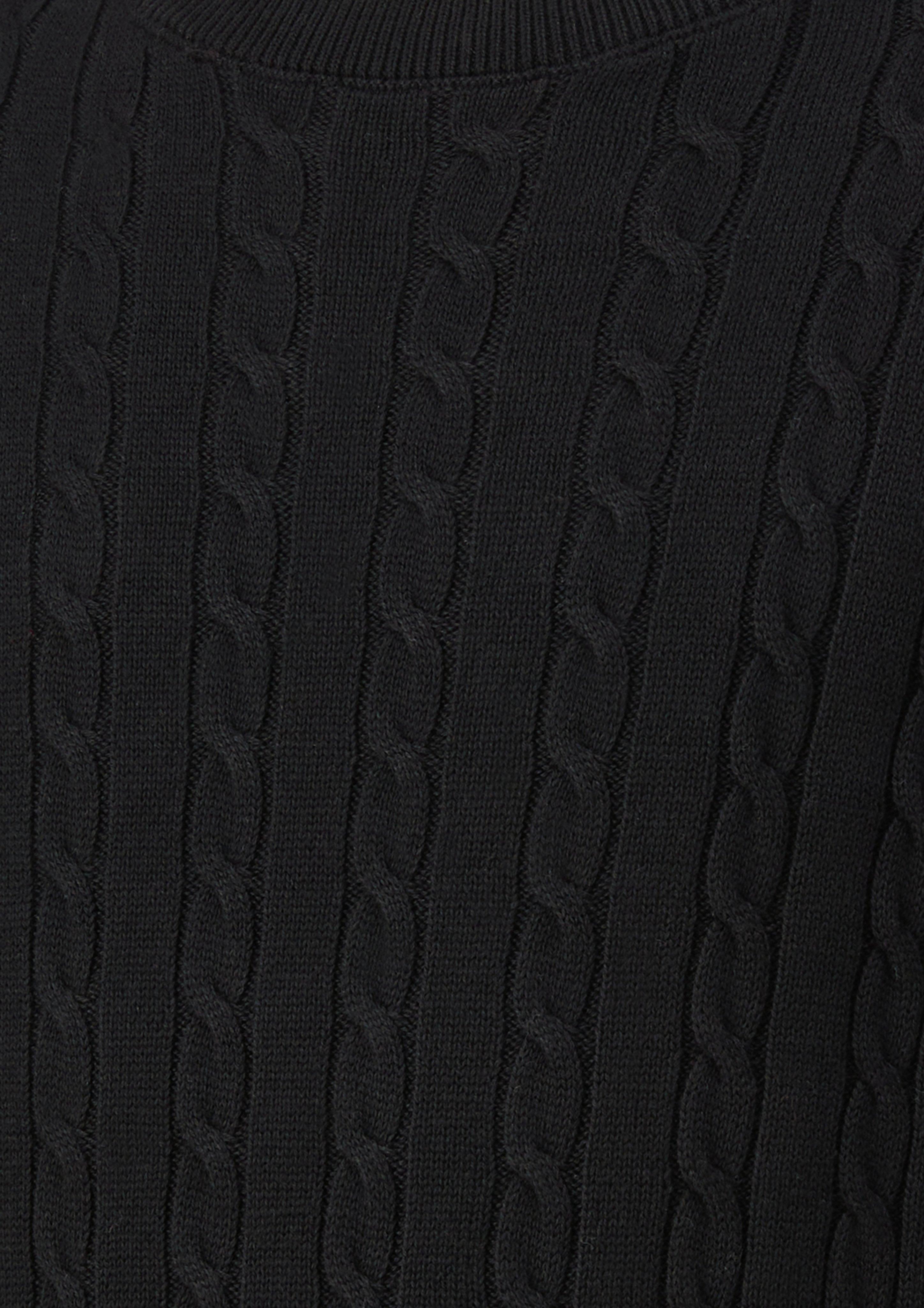 Kinder Strickpullover mit Zopfmuster in schwarz von s.Oliver