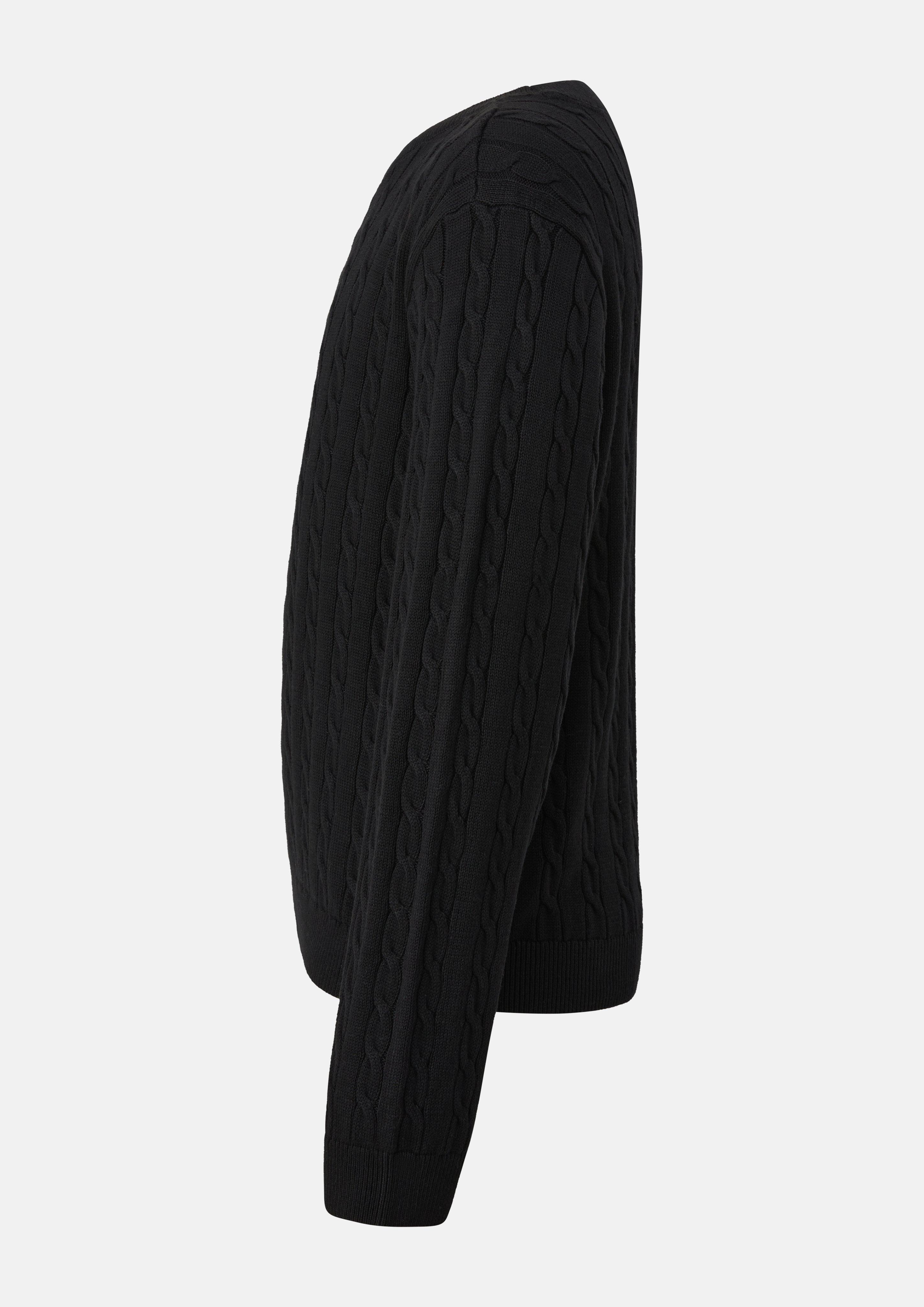 Kinder Strickpullover mit Zopfmuster in schwarz von s.Oliver
