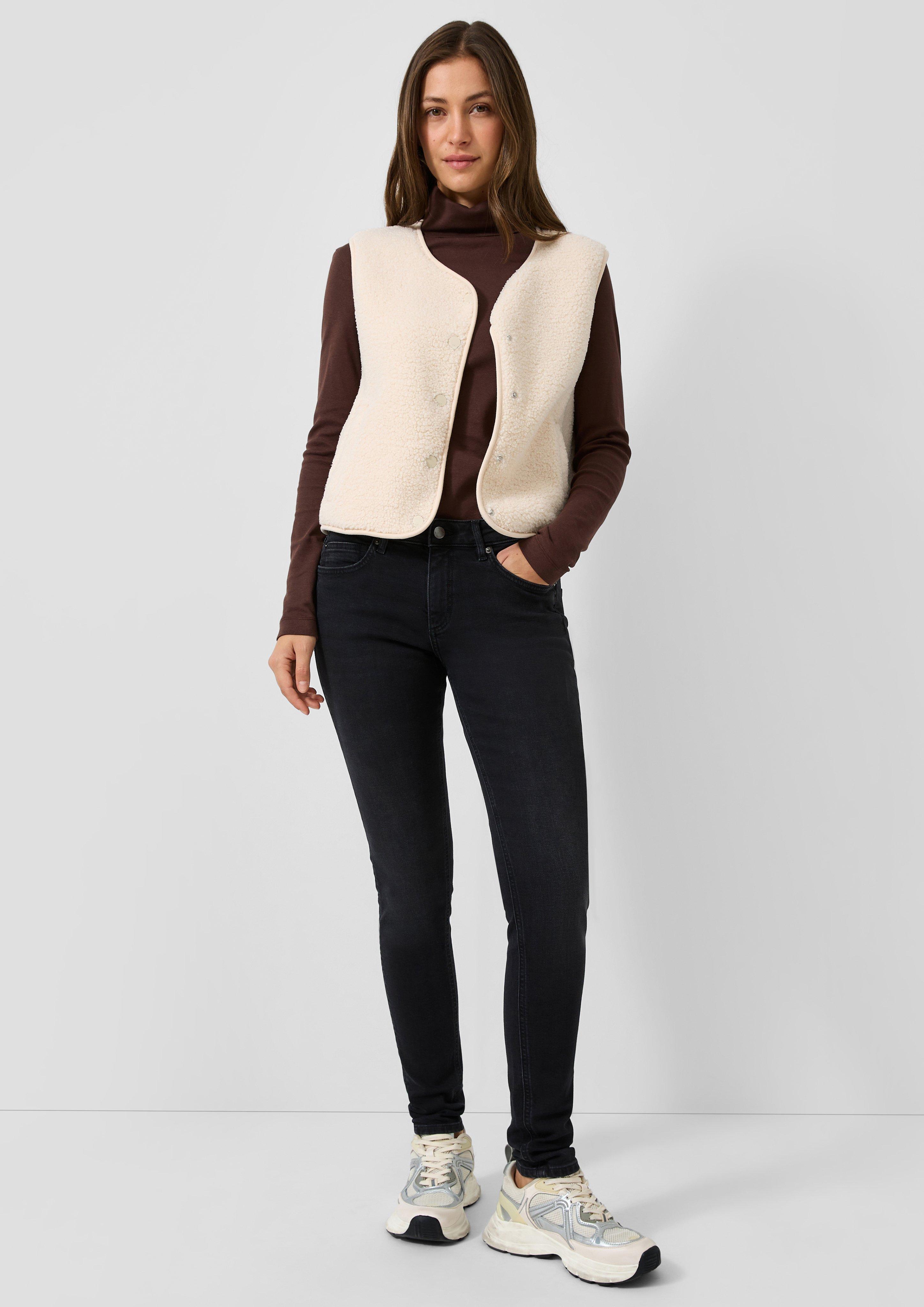 Femmes Jean skinny / coupe skinny / taille mi-haute / jambe skinny en noir de QS
