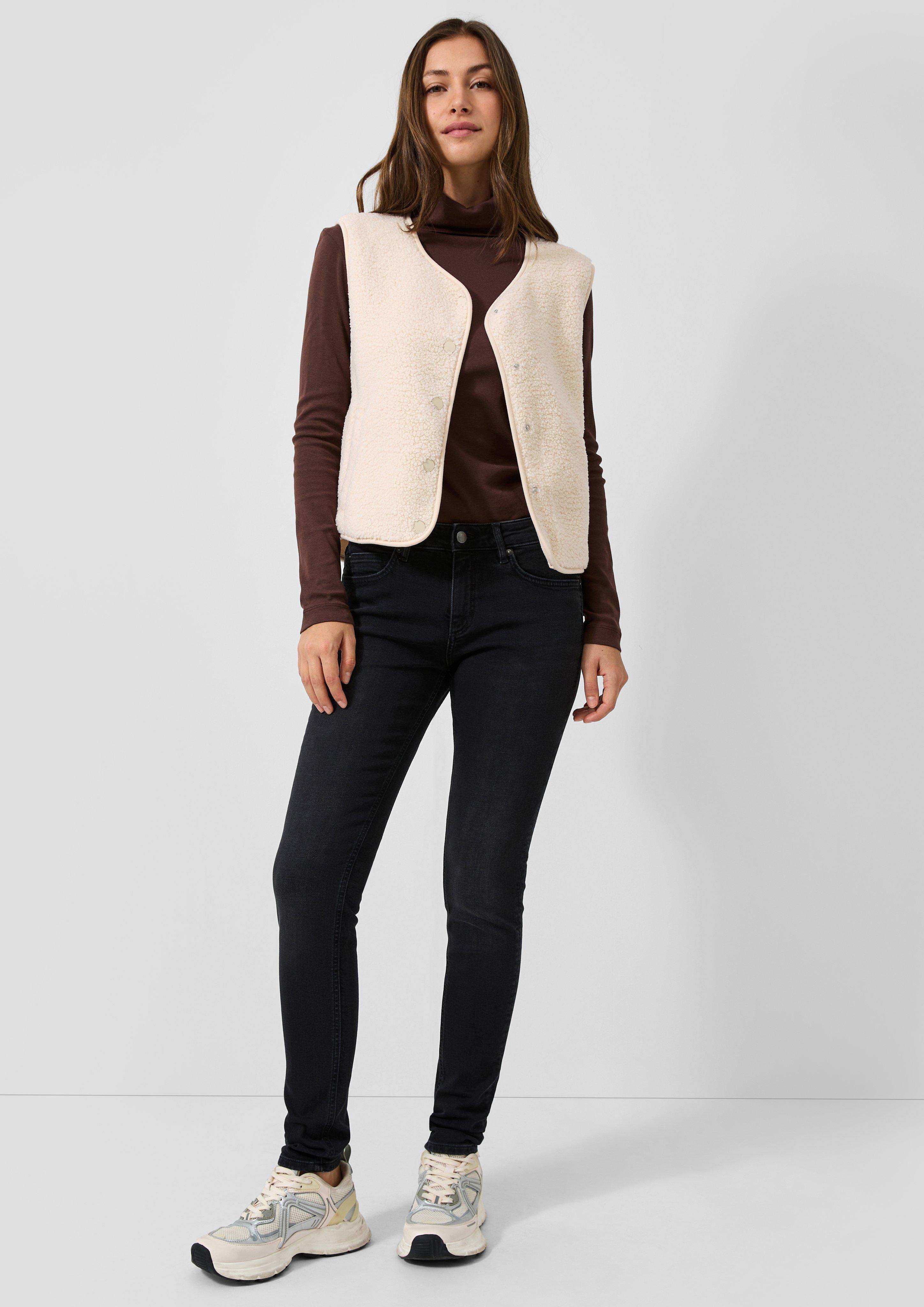 Femmes Jean skinny / coupe skinny / taille mi-haute / jambe skinny en noir de QS