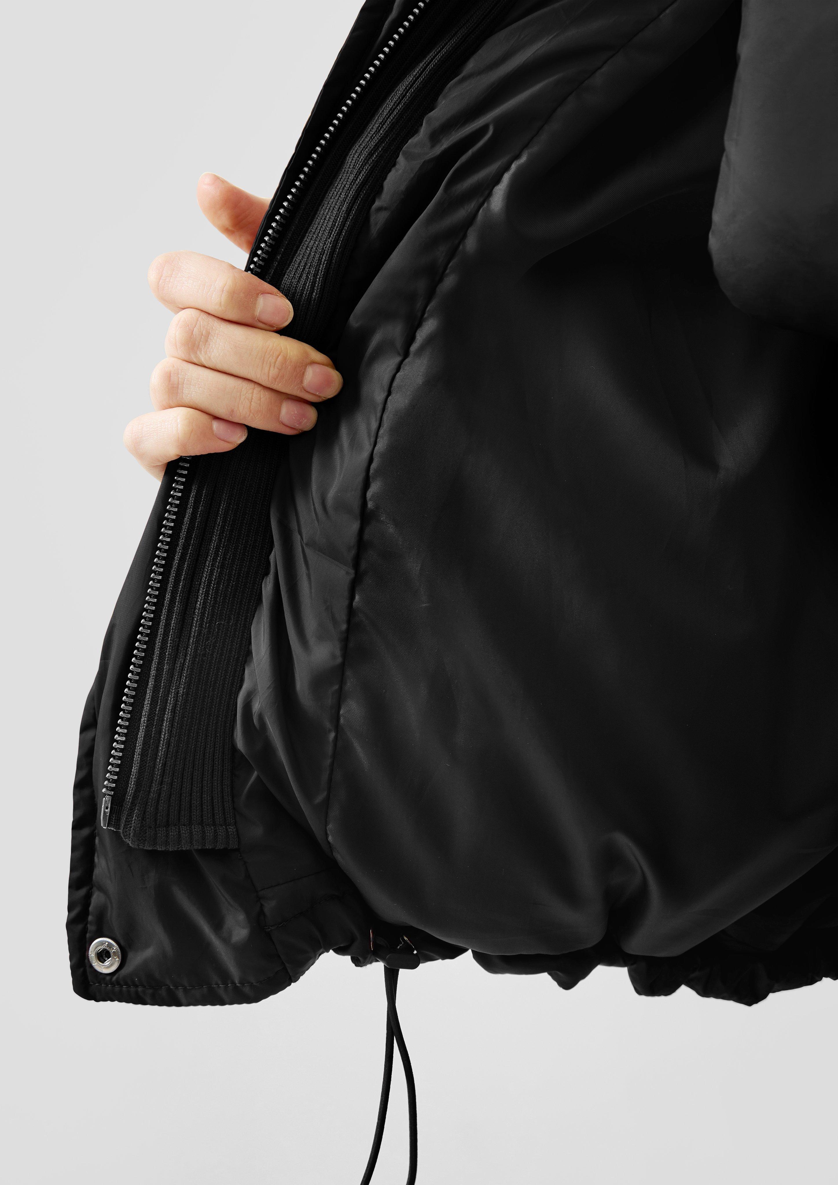 Damen Pufferjacke mit integriertem Strickkragen in schwarz von QS