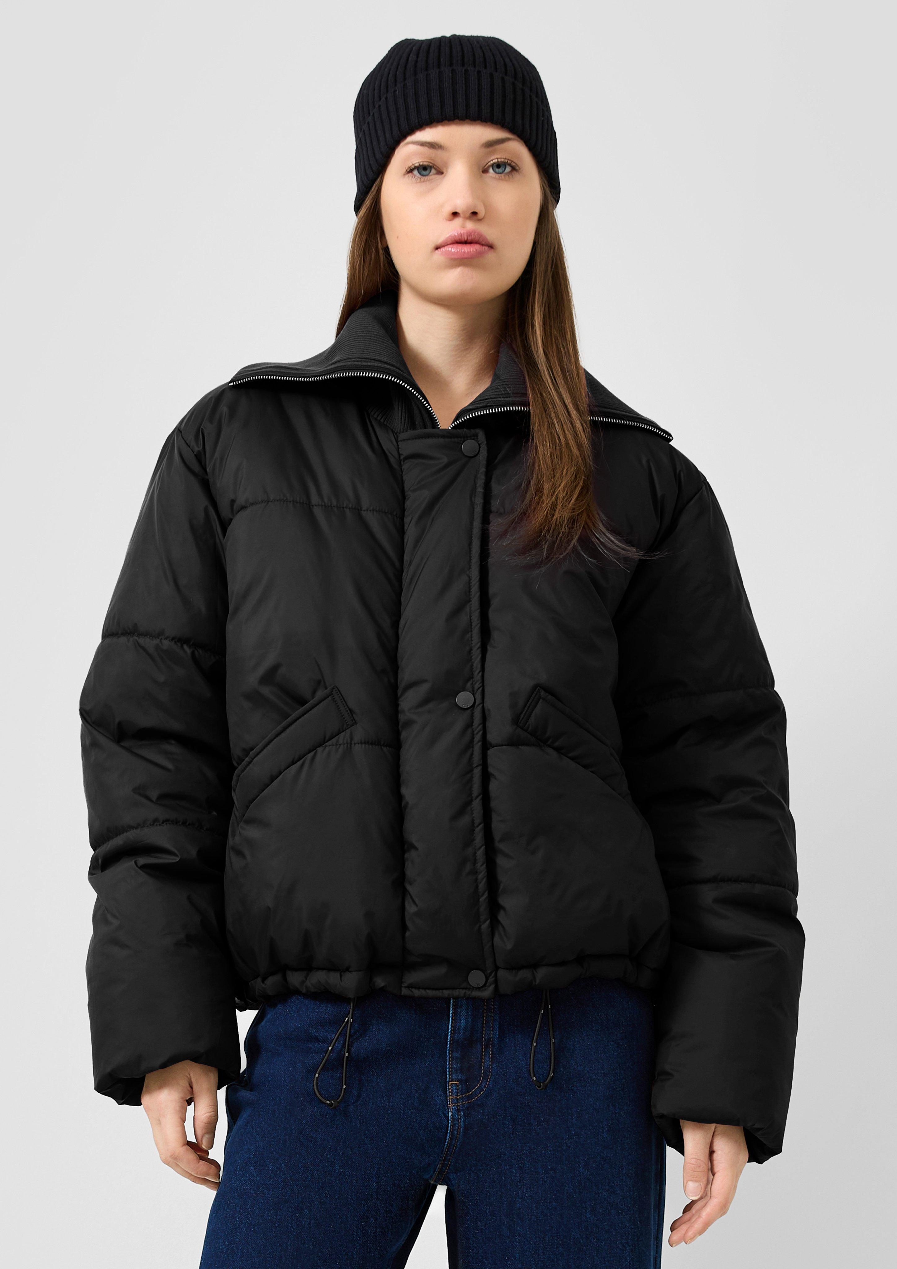 Pufferjacke mit integriertem Strickkragen in Farbe schwarz von QS