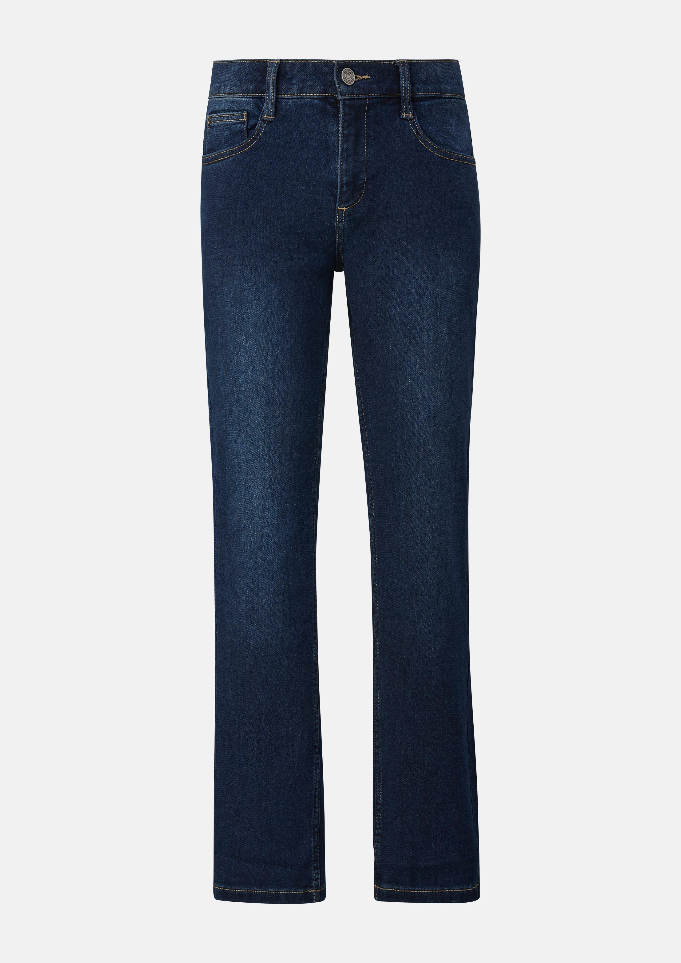 Jeans Pete / Regular Fit / Mid Rise / Straight Leg / zacht en warm van binnen in donkerblauw van s.Oliver