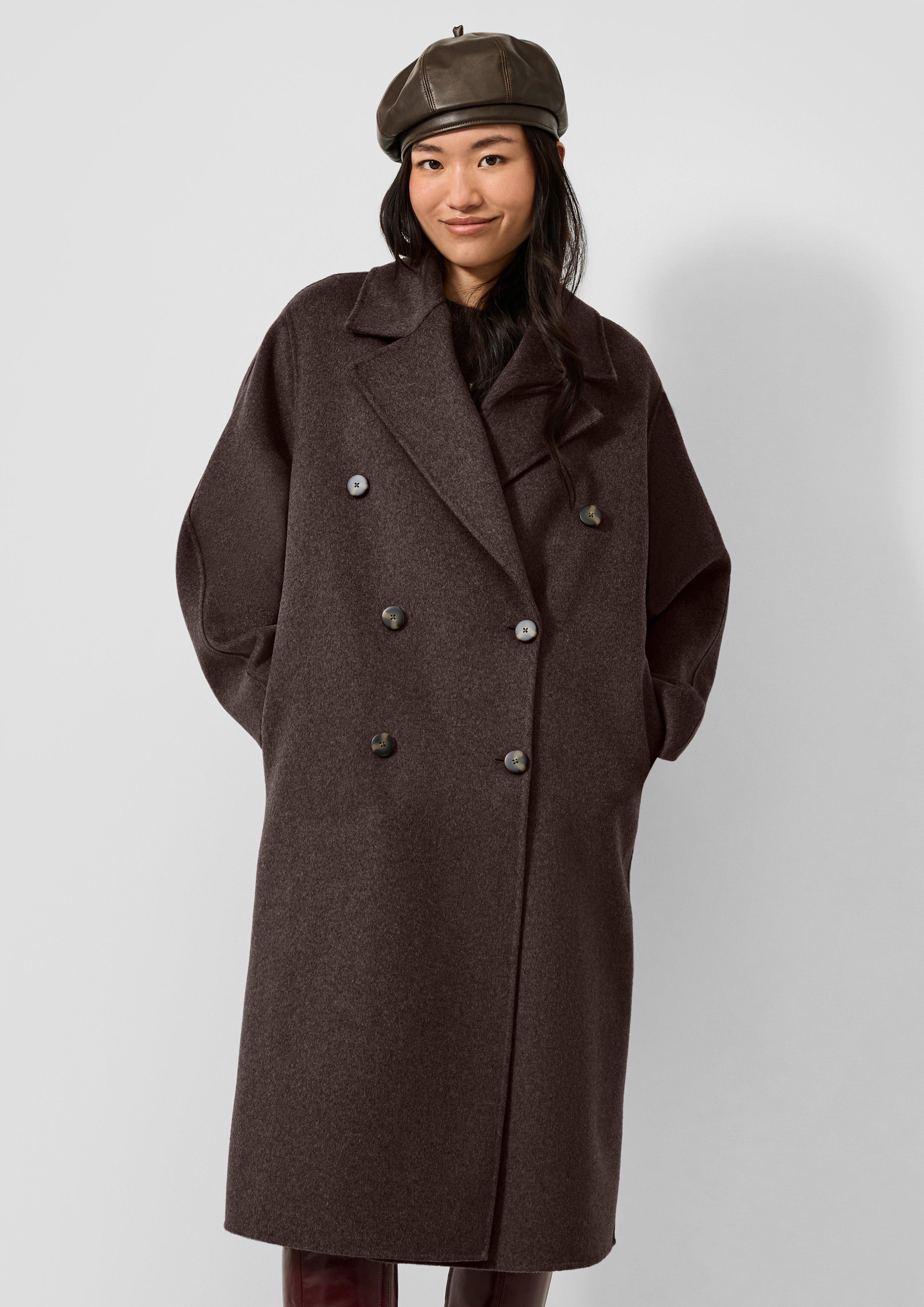 Manteau d'extérieur en marron foncé de QS