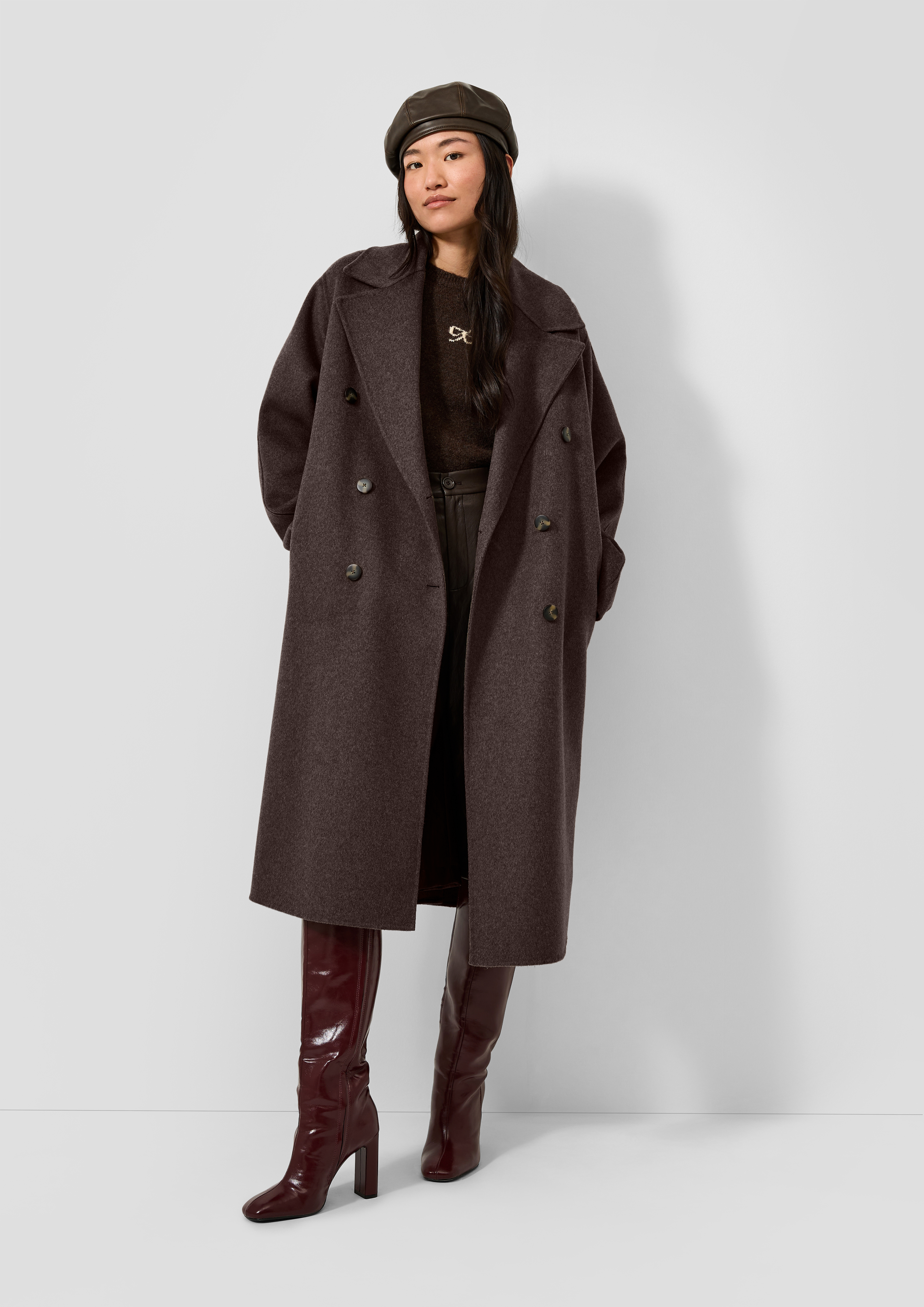 Femmes Manteau d'extérieur en brun de QS