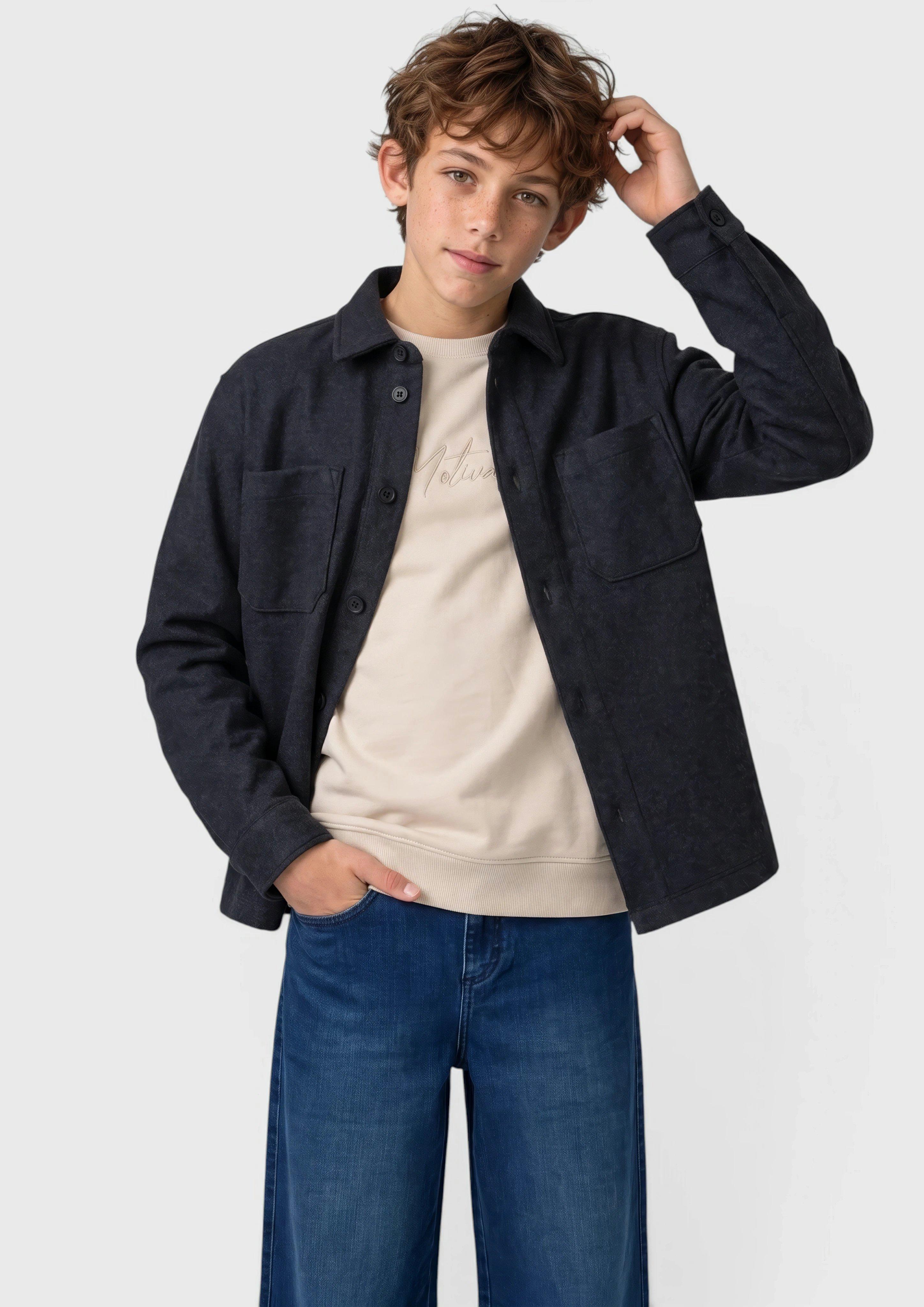 Kids Wool-Look Overshirt in black by s.Oliver
