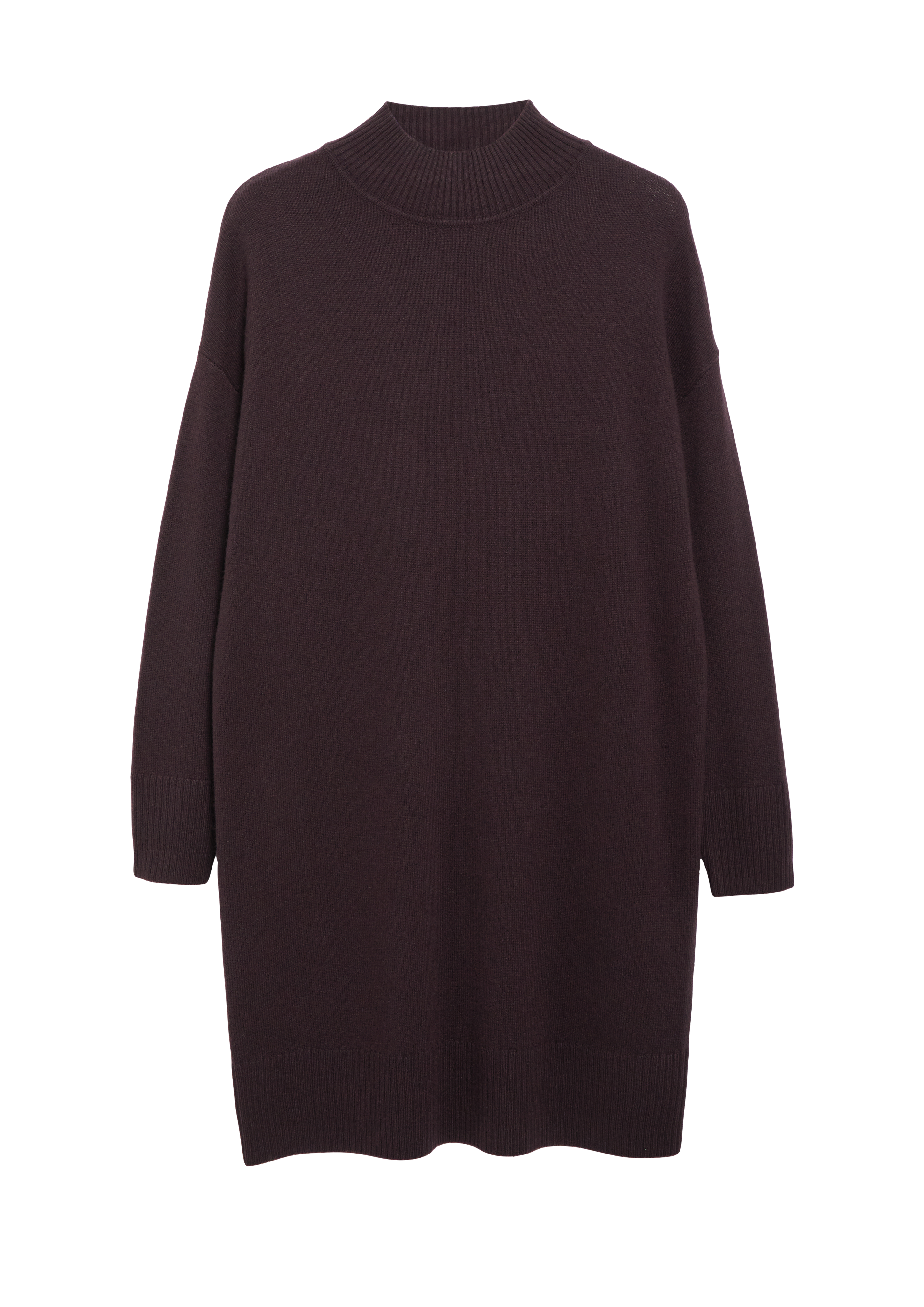 Oversize-Strickkleid mit Stehkragen und Rippbündchen