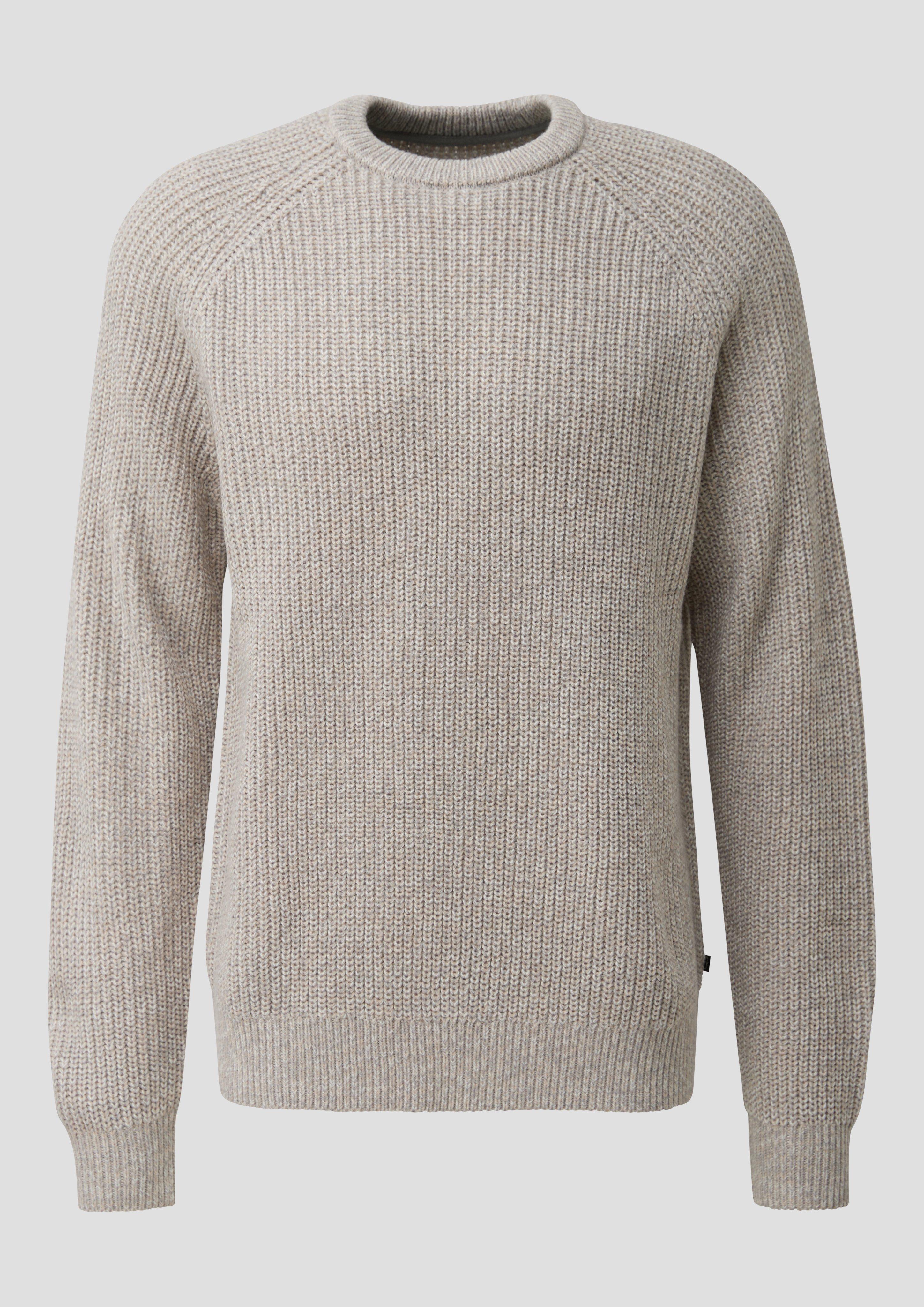 Men Knitted pullover in beige by QS