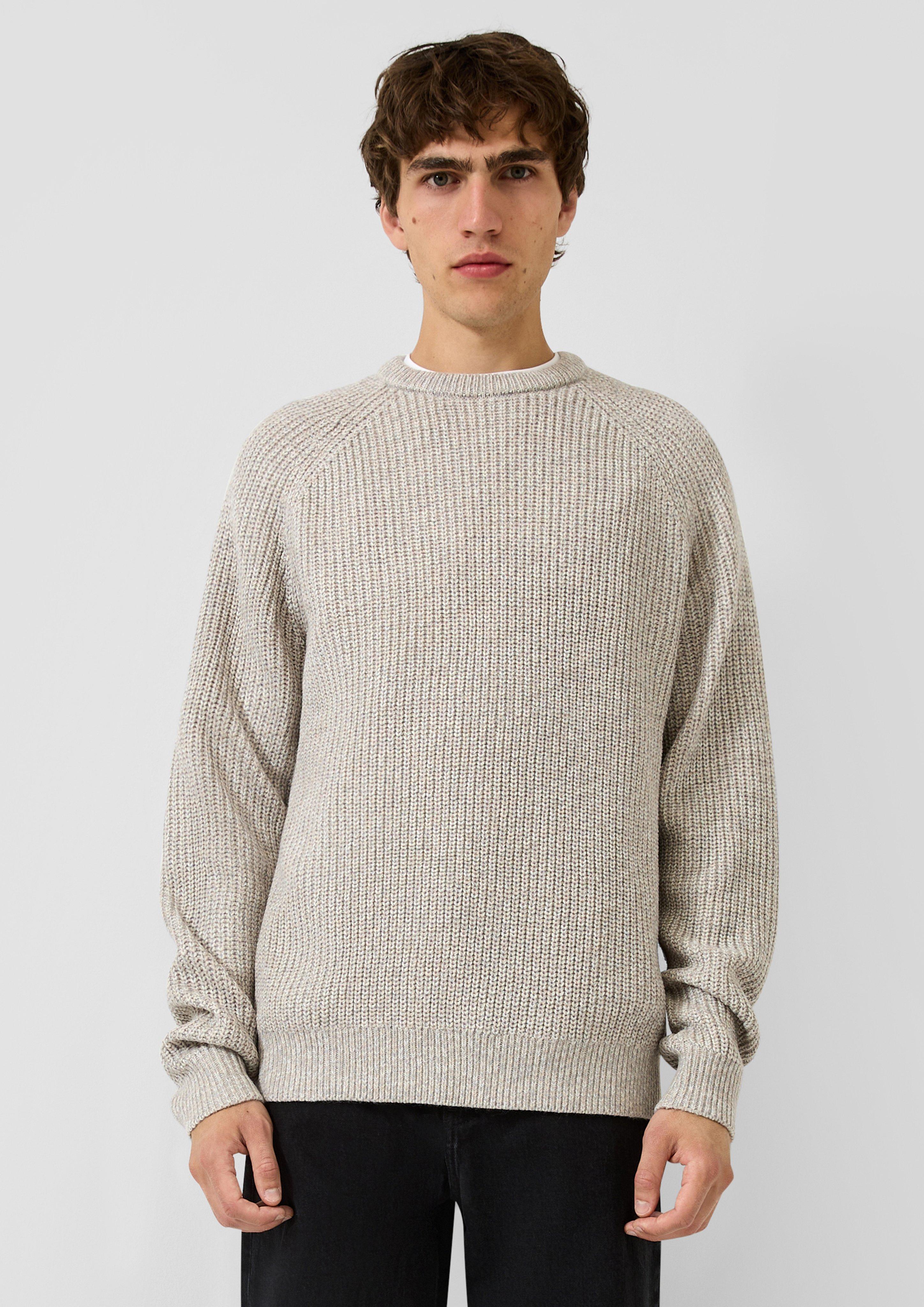 Knitted pullover in beige by QS
