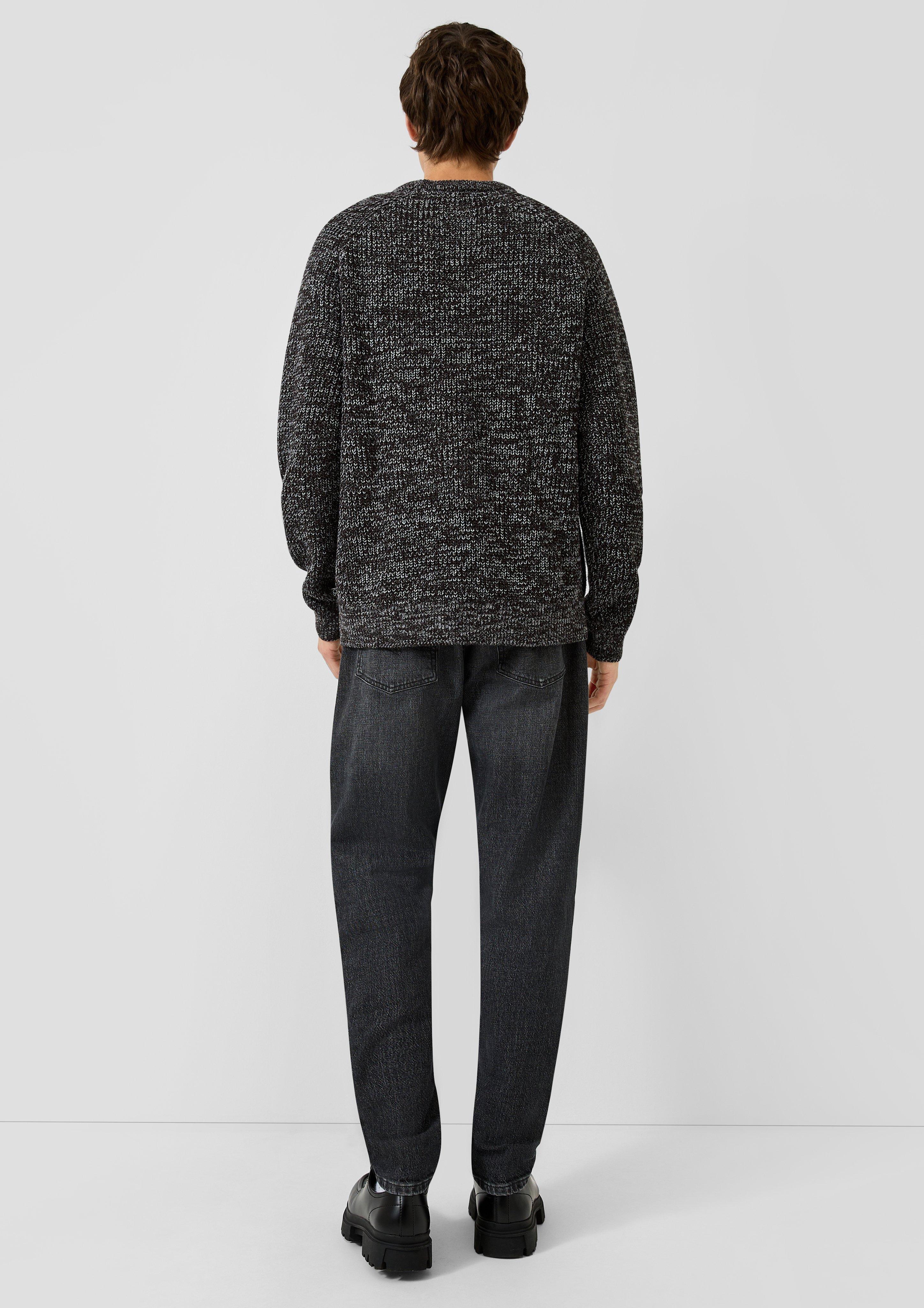 Hommes Pull en tricot en noir de QS