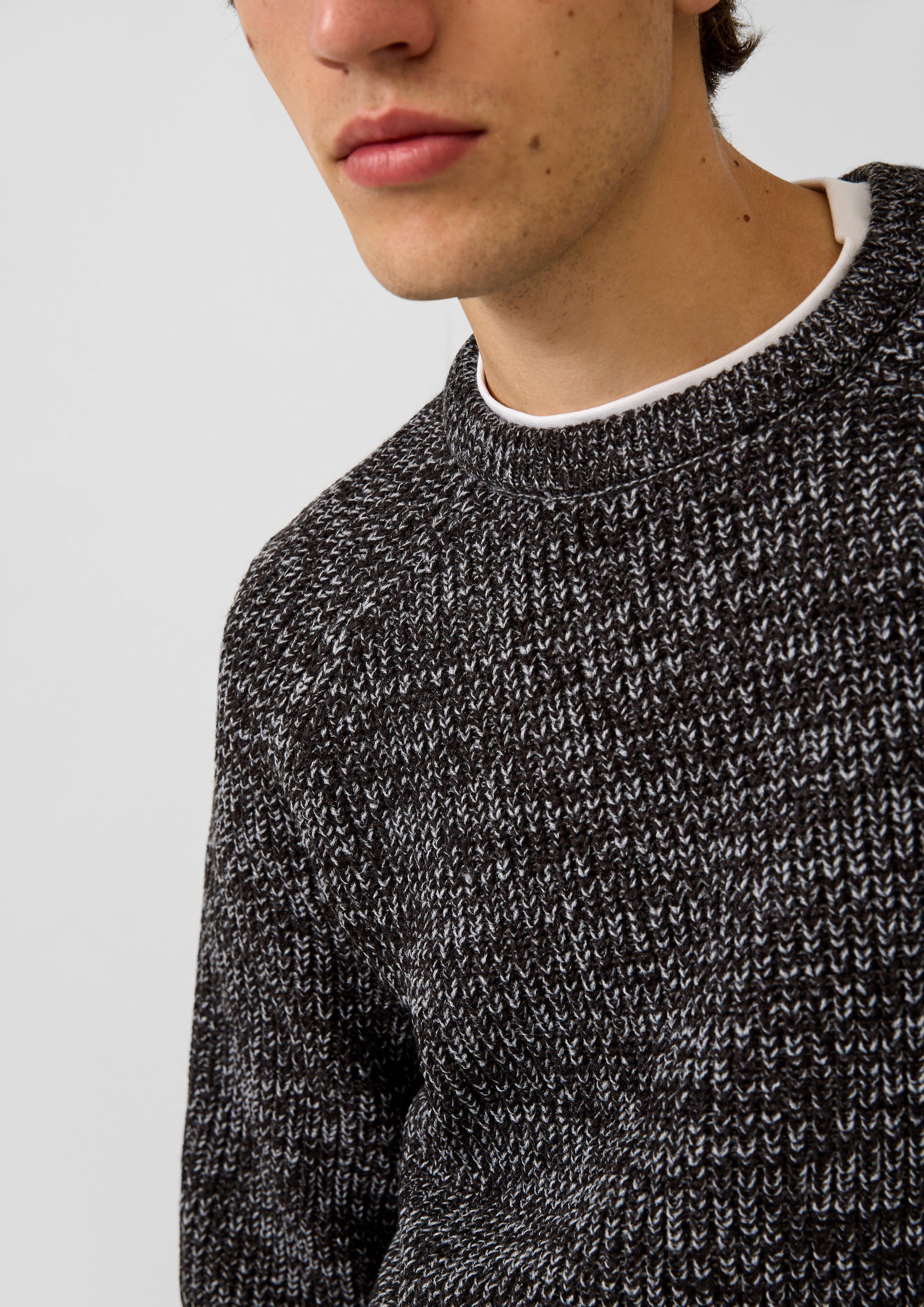 Hommes Pull en tricot en noir de QS