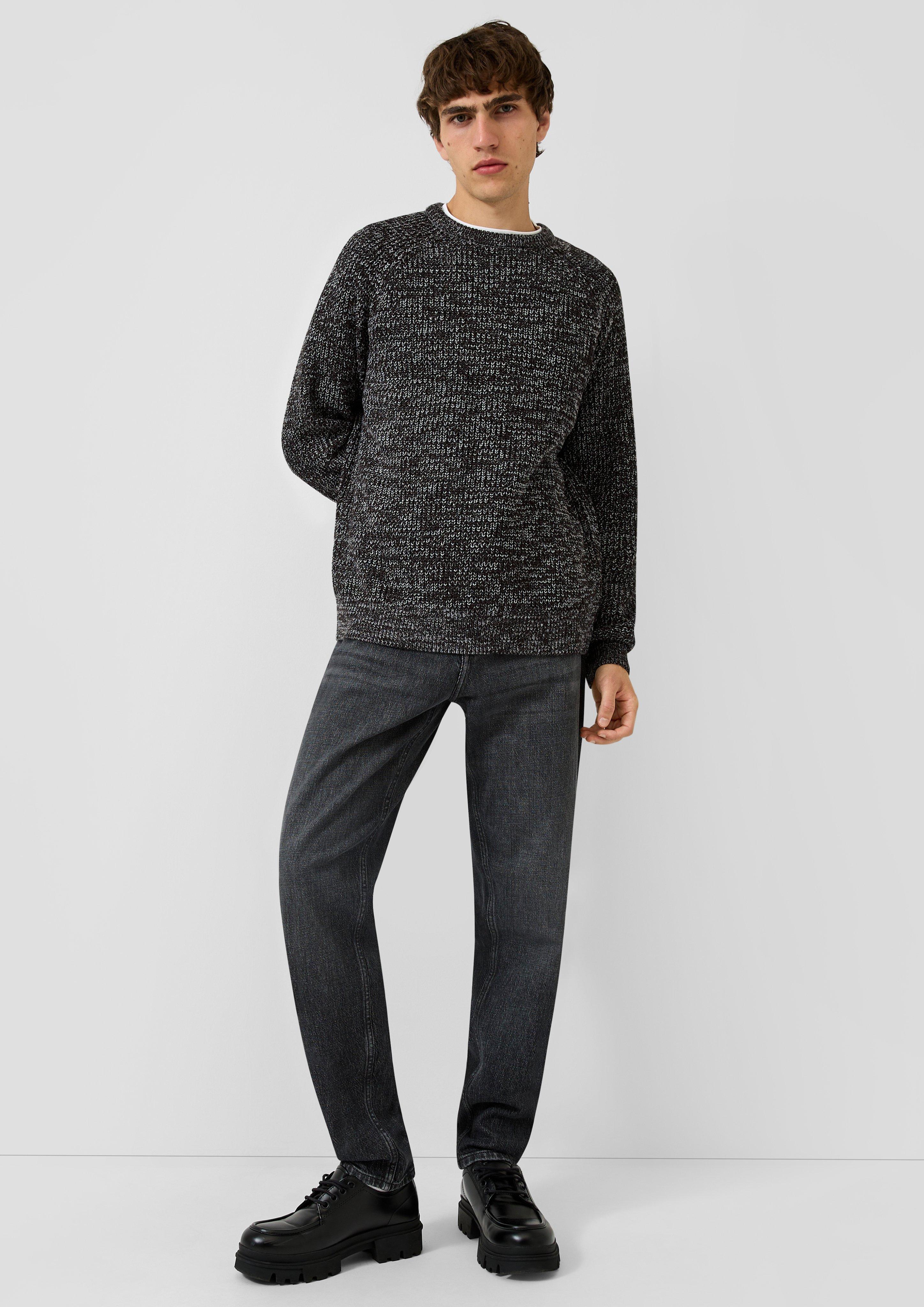 Hommes Pull en tricot en noir de QS