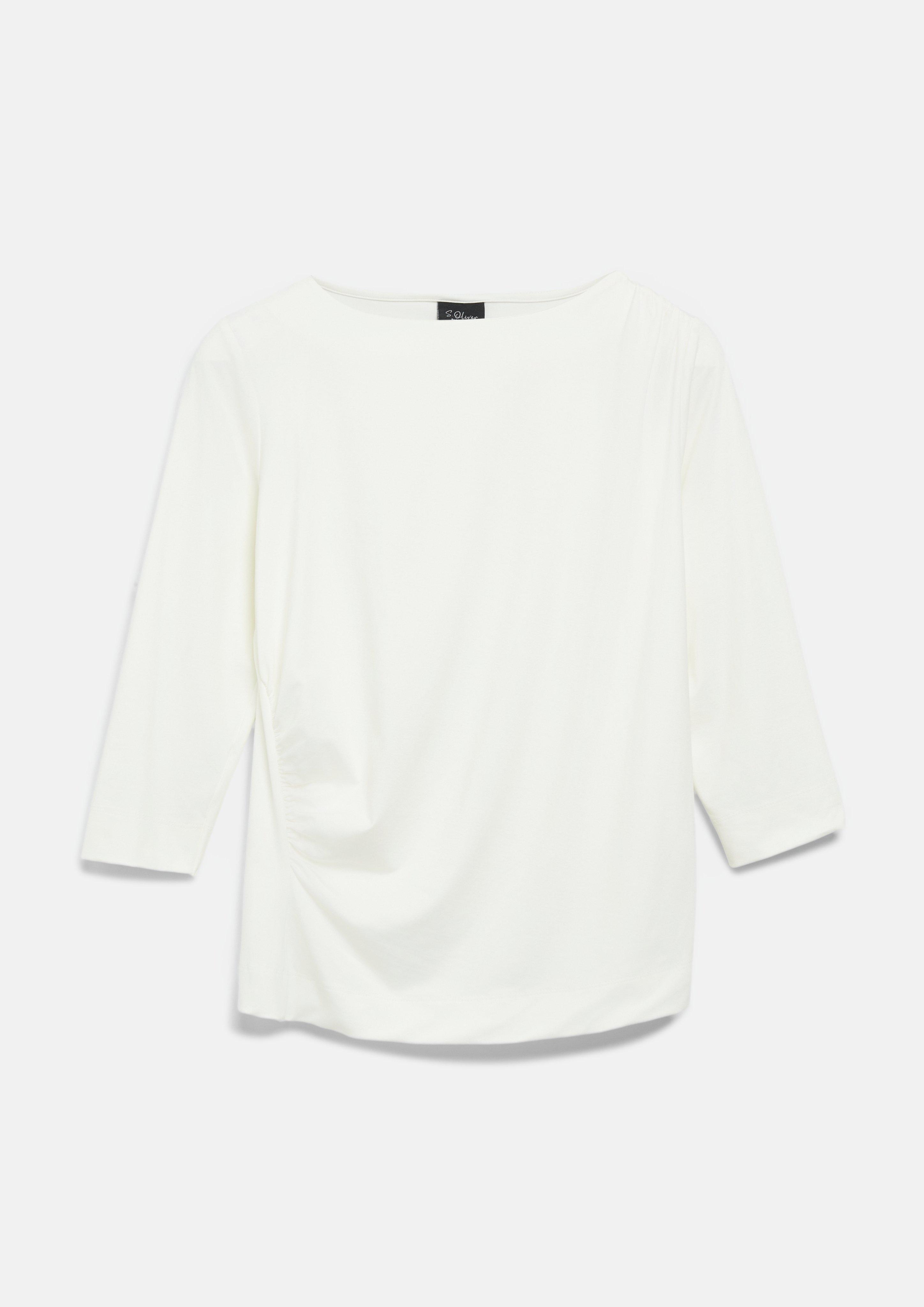 Damen T-Shirt mit seitlicher Raffung im Slim Fit in  von s.Oliver BLACK LABEL