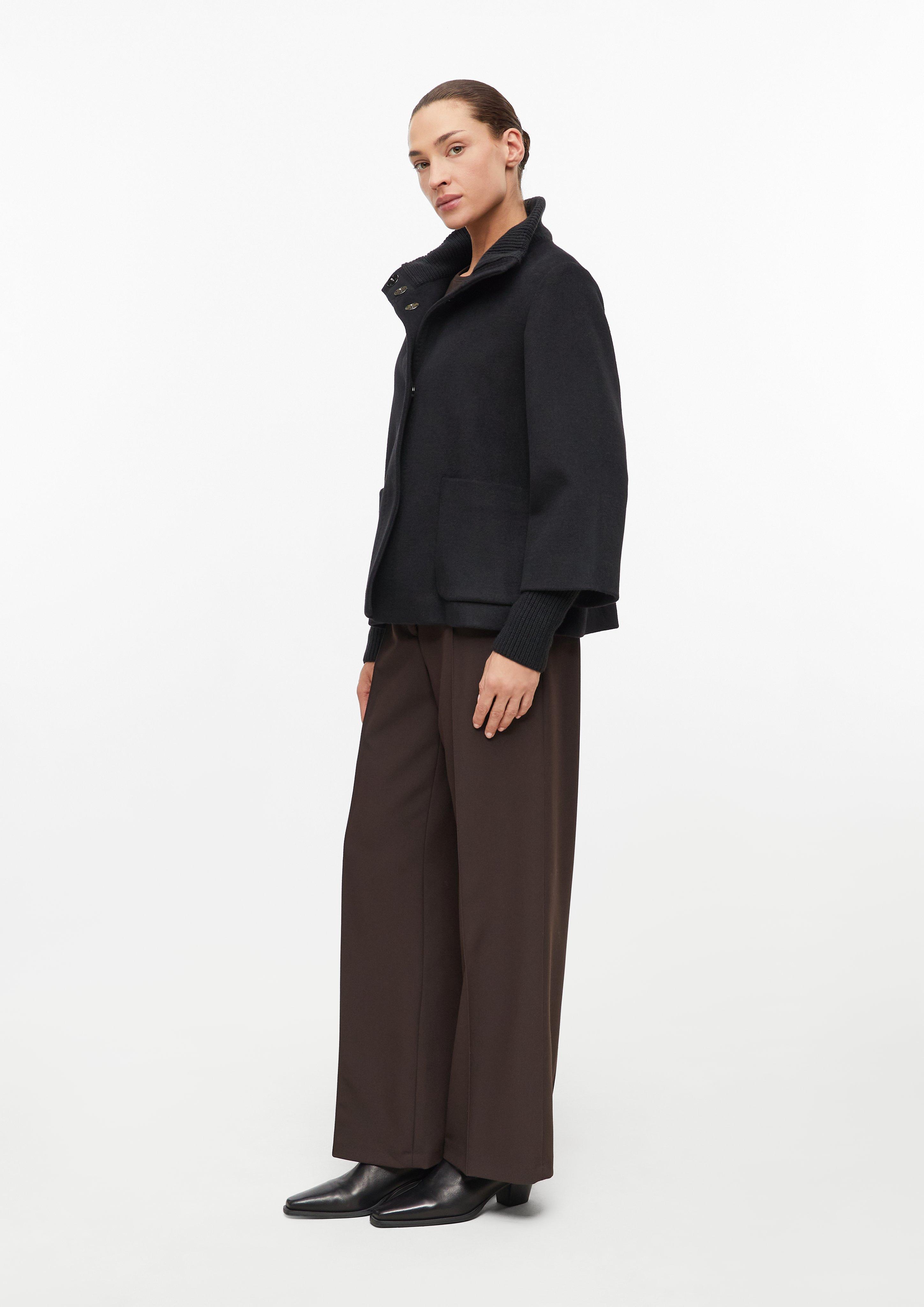 Damen Jacke im Relaxed Fit mit Strickkragen in schwarz von s.Oliver BLACK LABEL