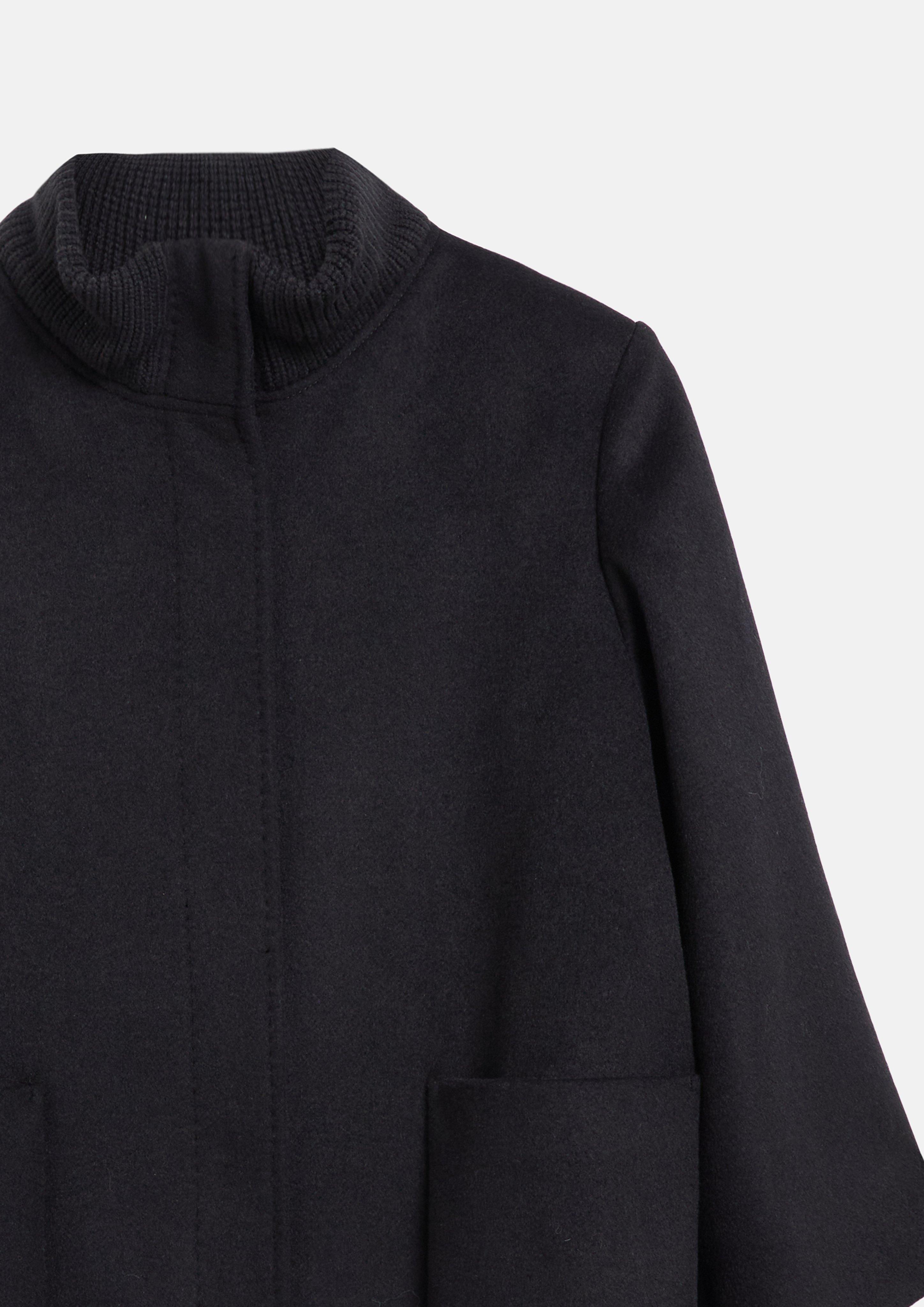 Damen Jacke im Relaxed Fit mit Strickkragen in schwarz von s.Oliver BLACK LABEL