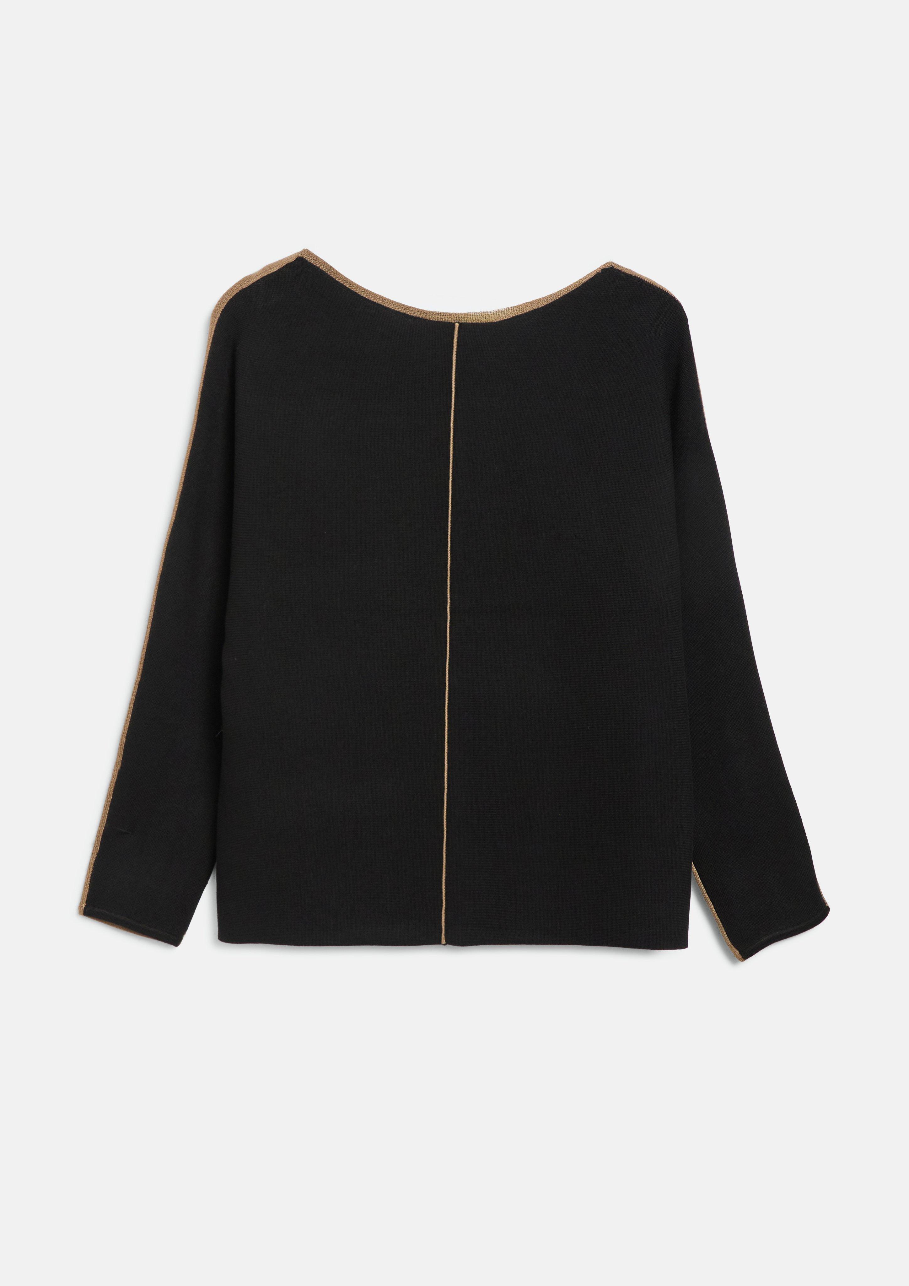 Damen Pullover mit Colourblocking und Fledermausärmeln in schwarz von s.Oliver BLACK LABEL