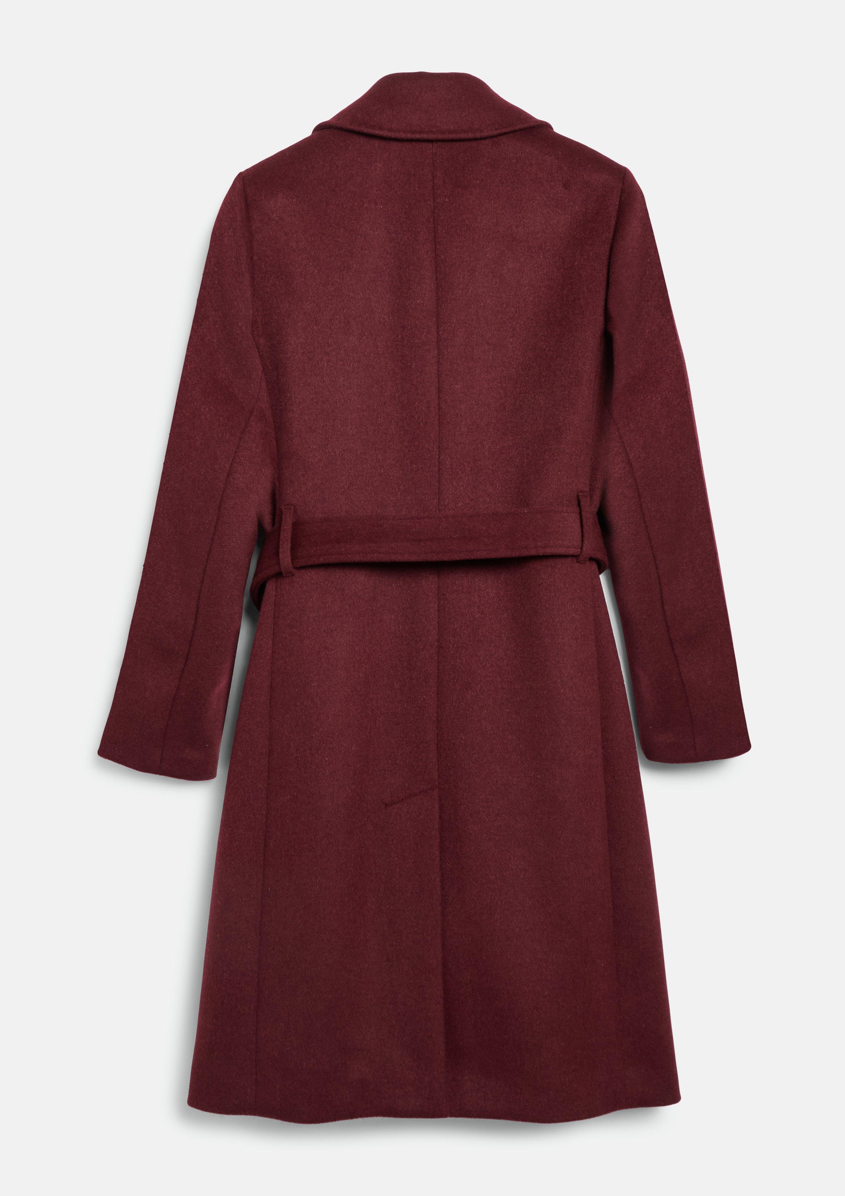 Damen Mantel aus Wollmix mit Bindegürtel in rot von s.Oliver BLACK LABEL