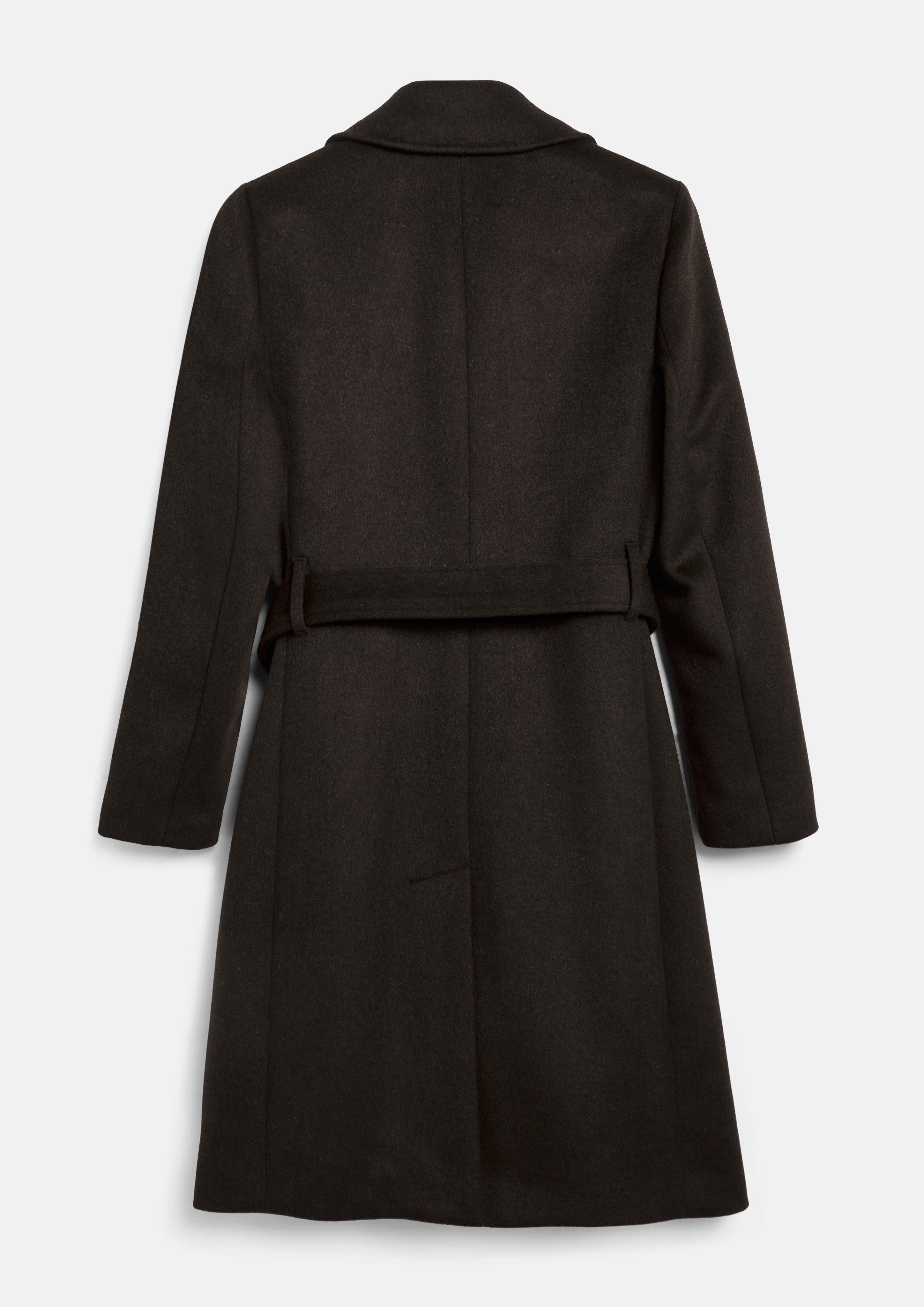 Damen Mantel aus Wollmix mit Bindegürtel in braun von s.Oliver BLACK LABEL