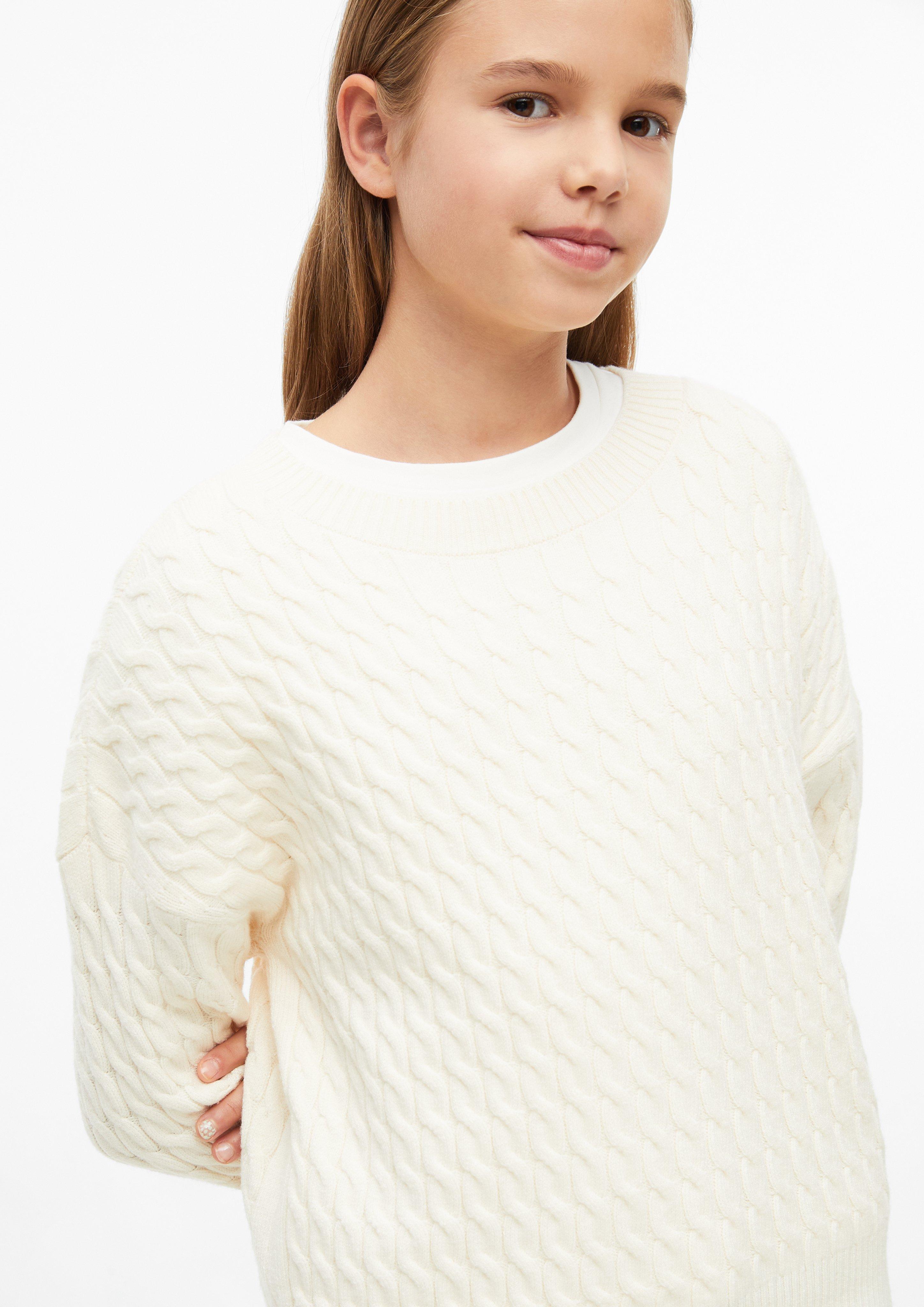 Dzieci Strickpullover mit Zopfmuster im Loose Fit w kolorze kremowy od s.Oliver