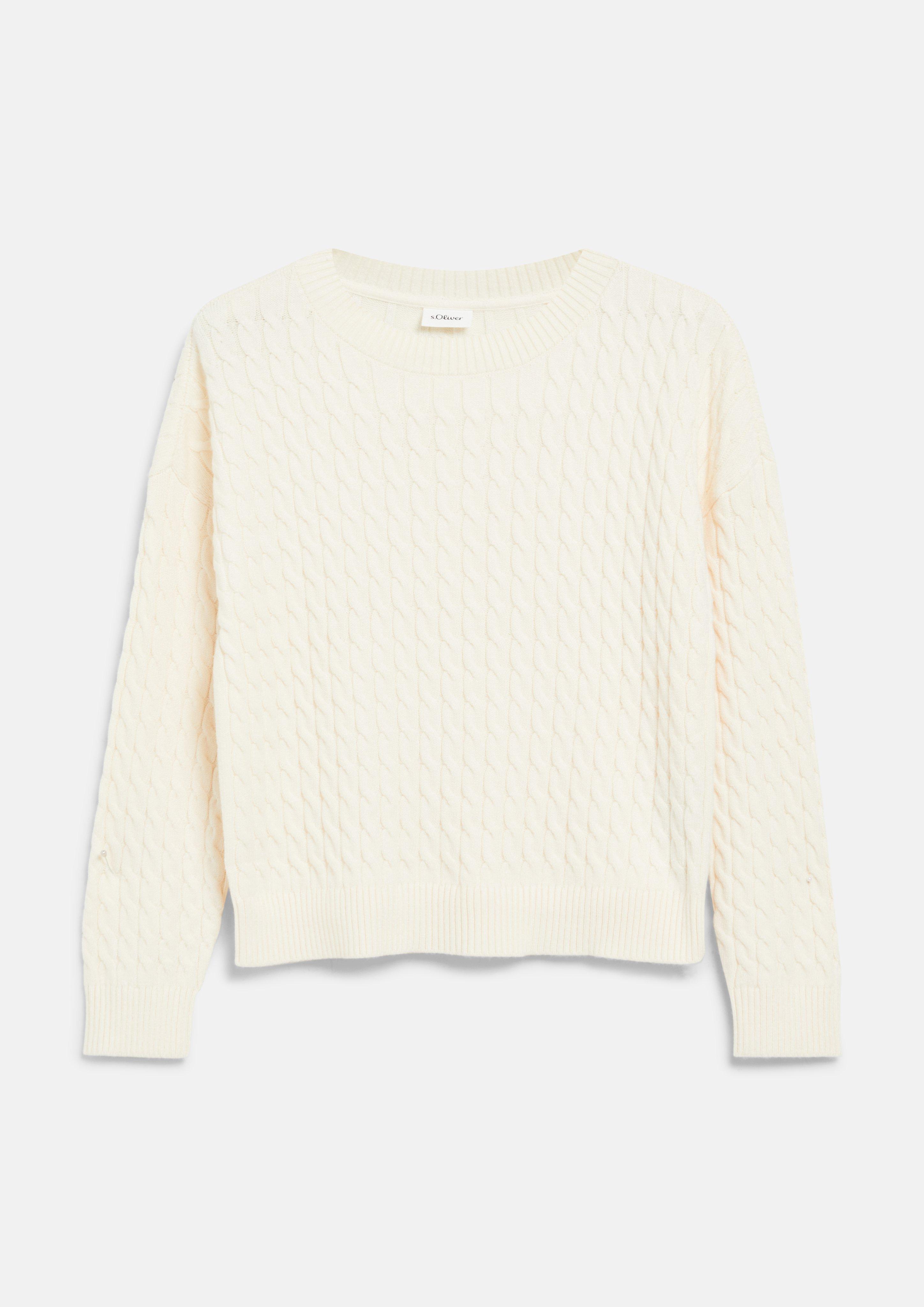 Kinder Strickpullover mit Zopfmuster im Loose Fit in  von s.Oliver