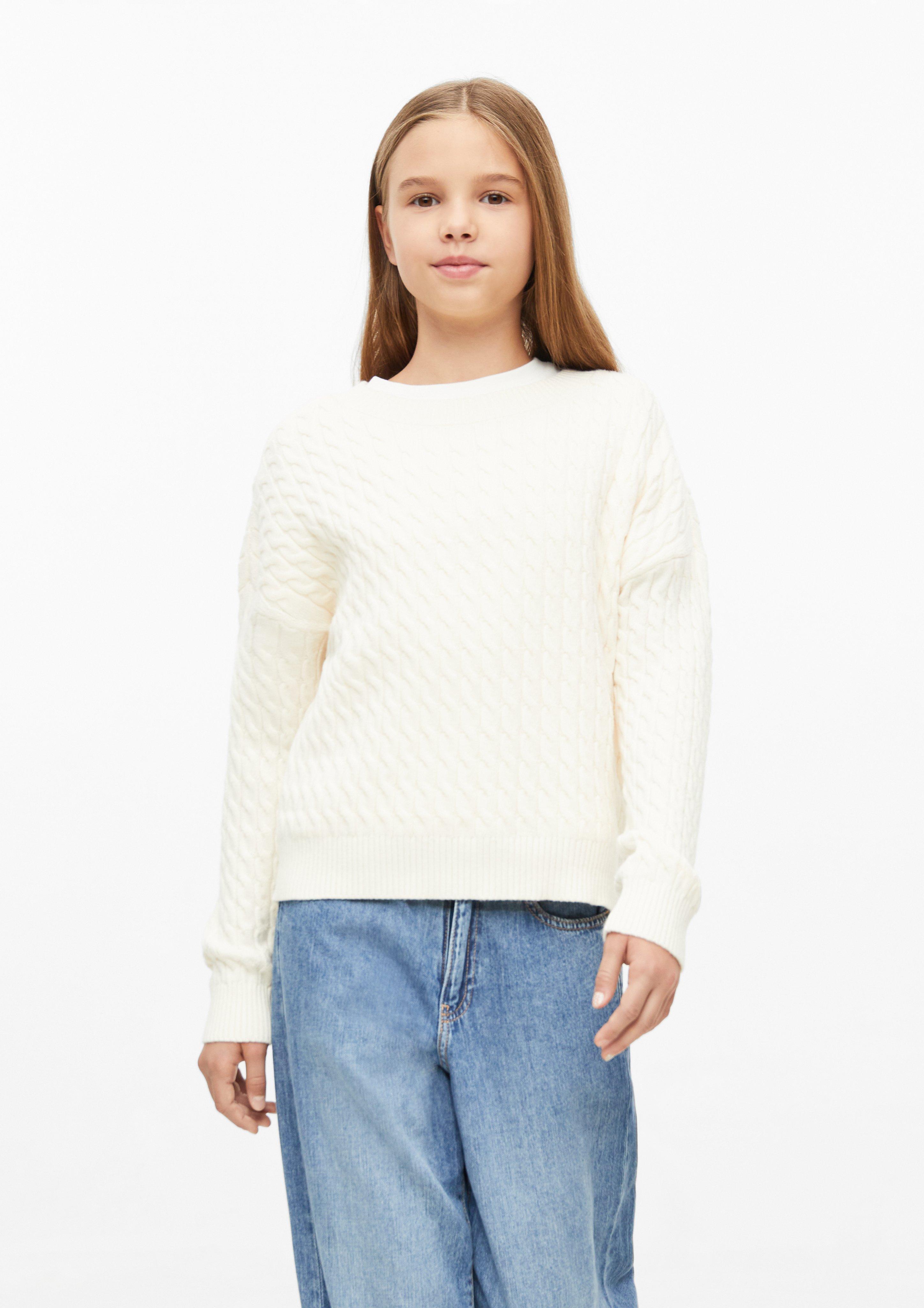 Strickpullover mit Zopfmuster im Loose Fit in Farbe creme von s.Oliver