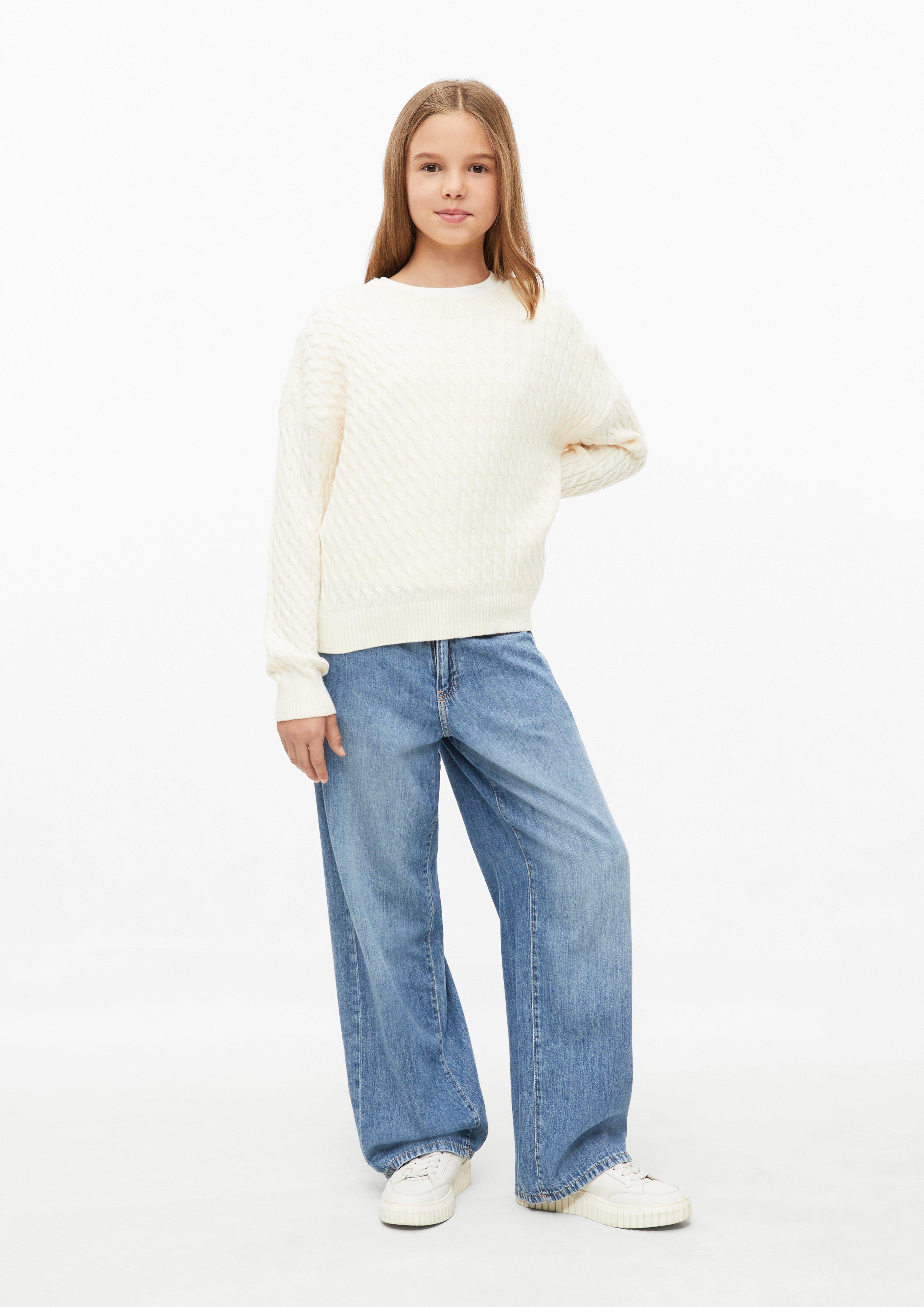 Dzieci Strickpullover mit Zopfmuster im Loose Fit w kolorze kremowy od s.Oliver
