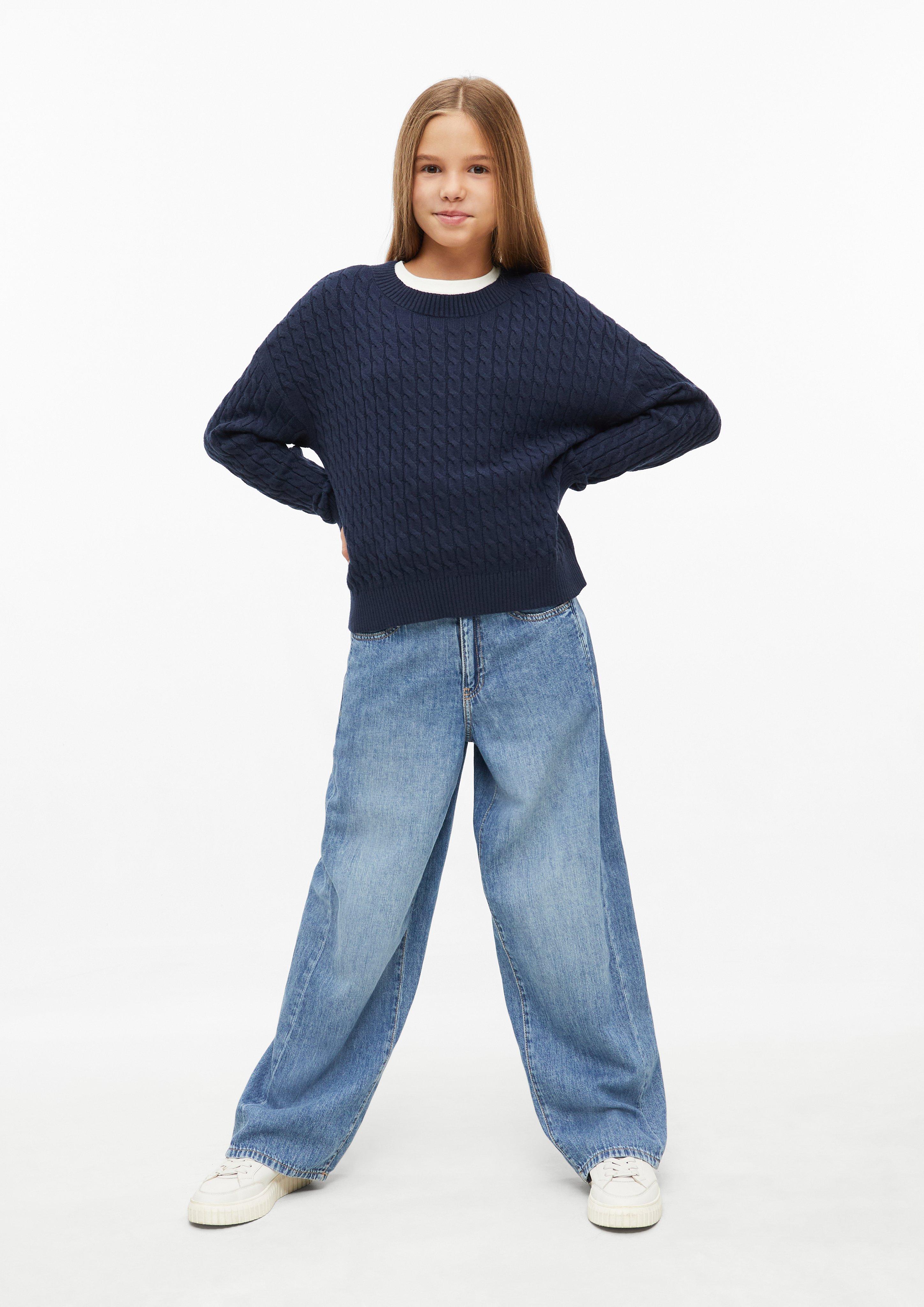 Děti Strickpullover mit Zopfmuster im Loose Fit v barvě modrá od s.Oliver