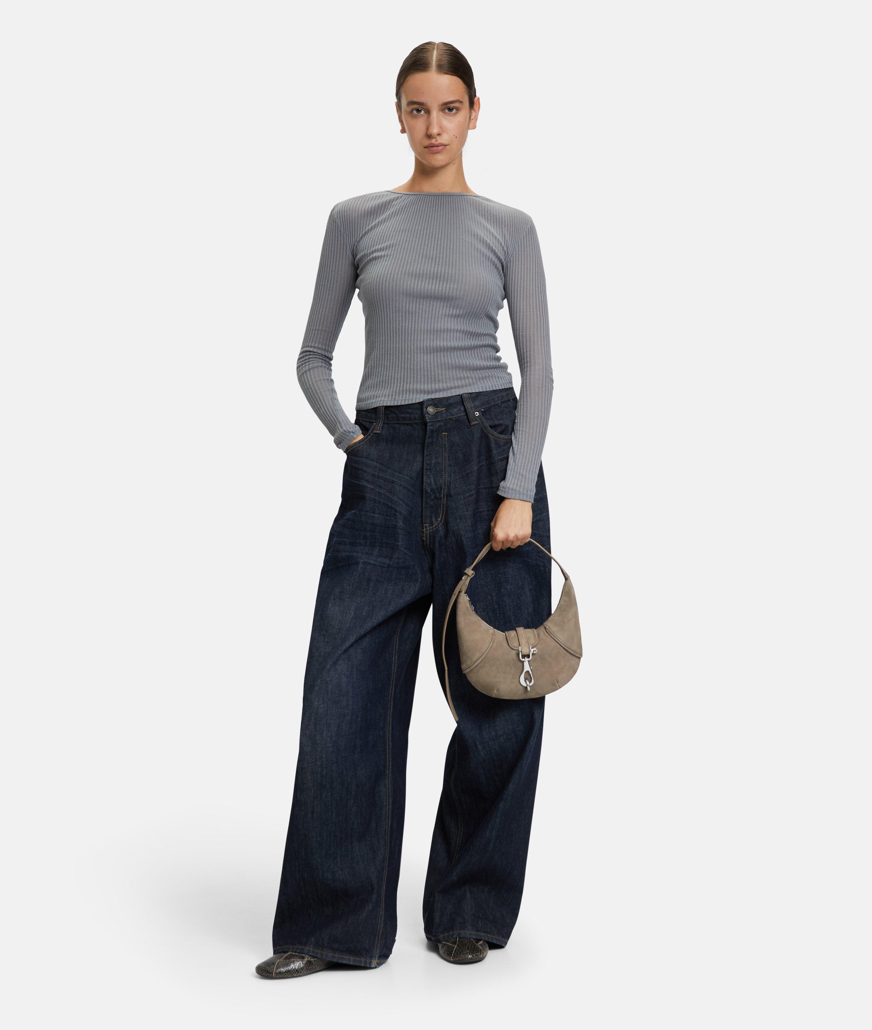 Women Small shoulder bag with a suede-like finish in brown by Liebeskind Berlin