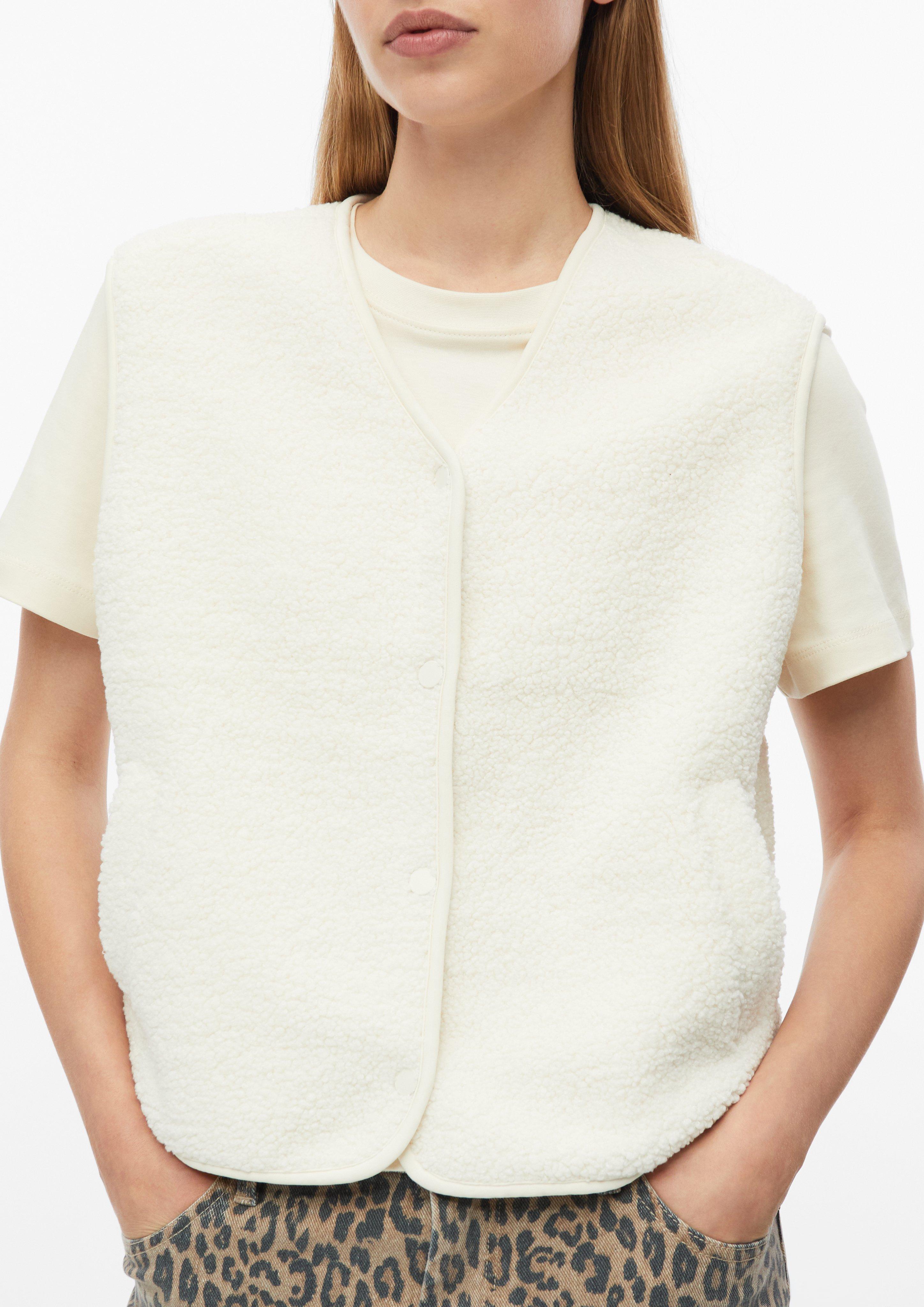 Femmes Gilet en peluche à la coupe décontractée en beige de s.Oliver