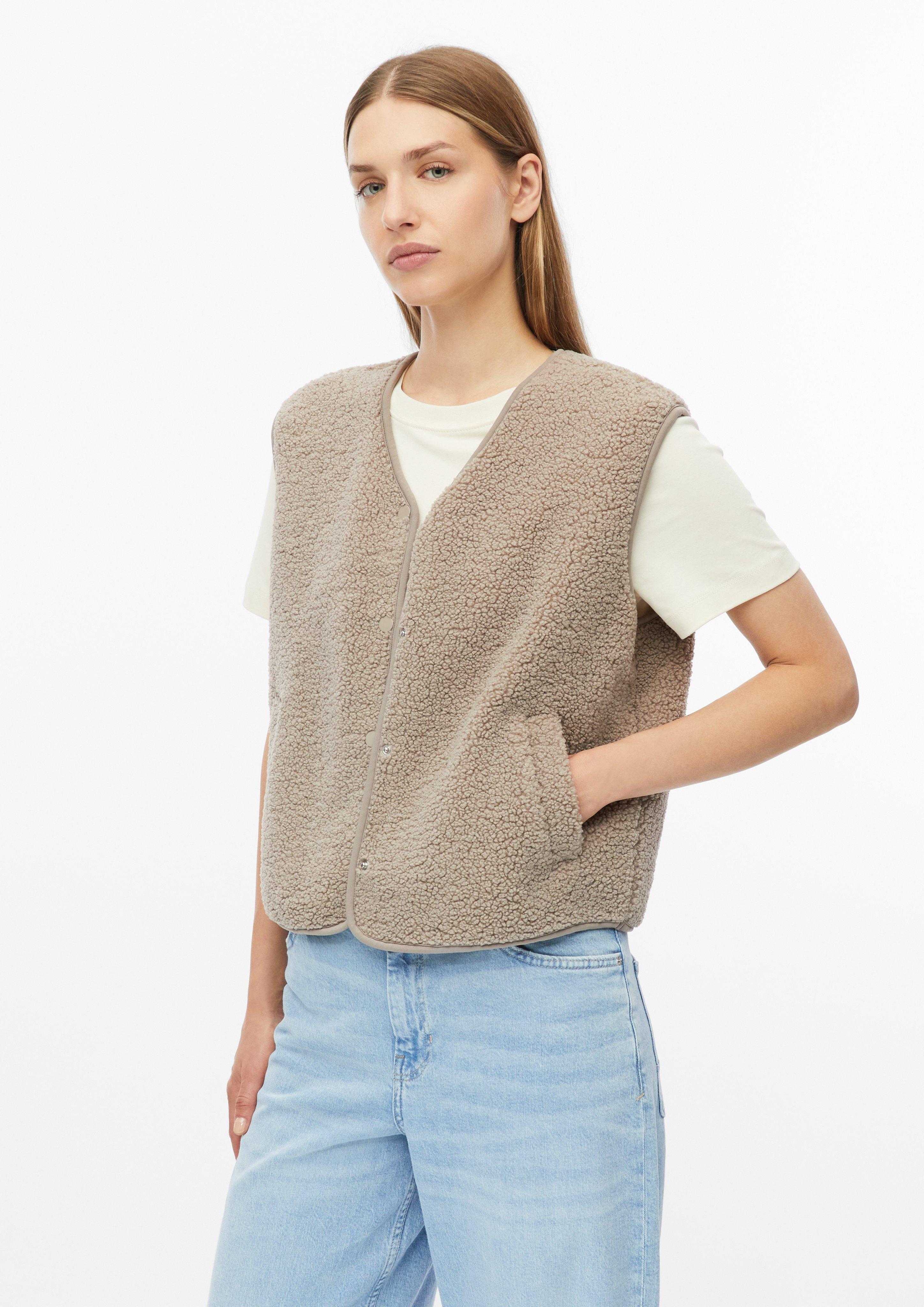 Damen Teddy-Weste im Relaxed Fit in sandfarben von s.Oliver