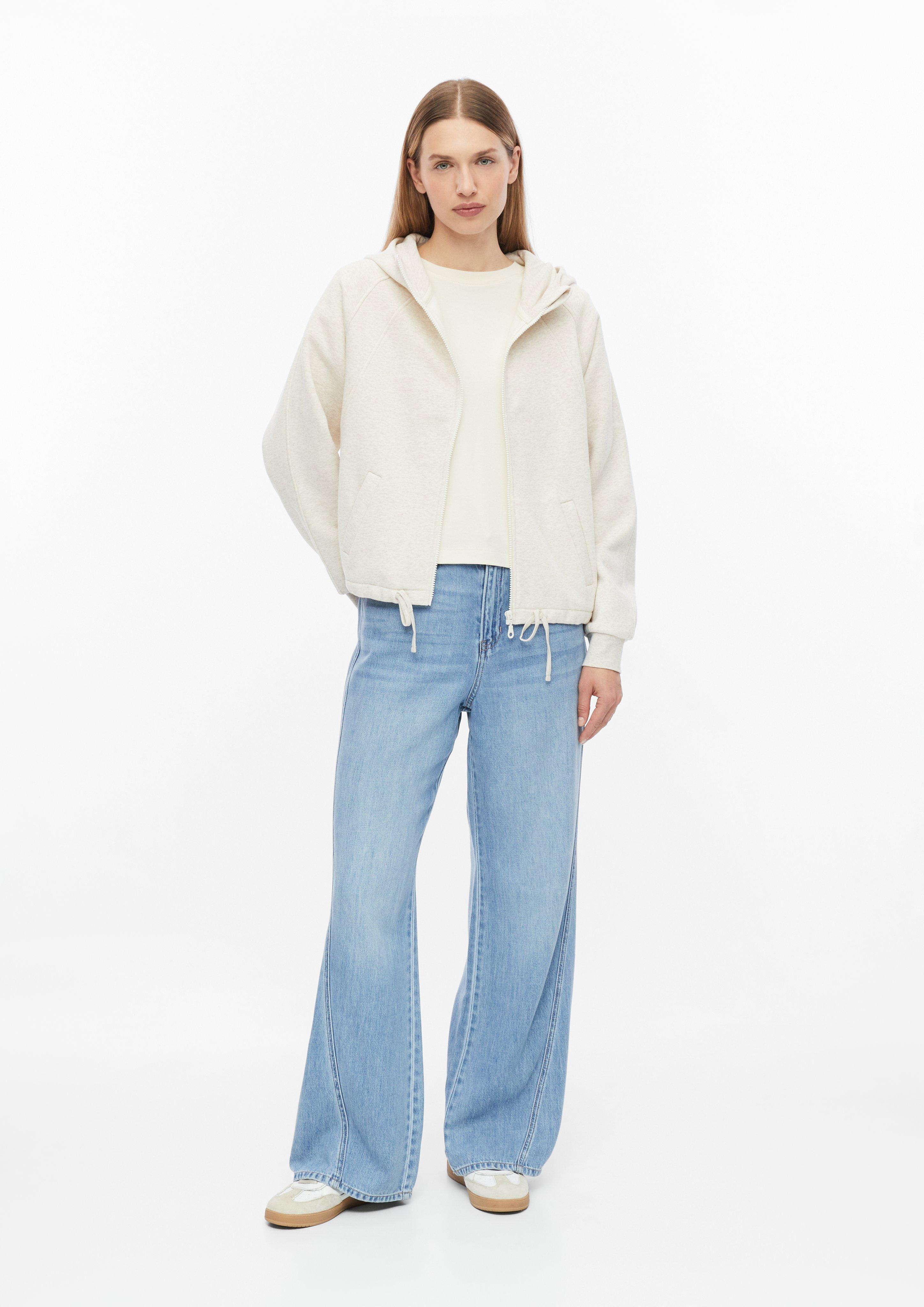 Dames Zacht sweatshirtjack in oversized model in beige van s.Oliver