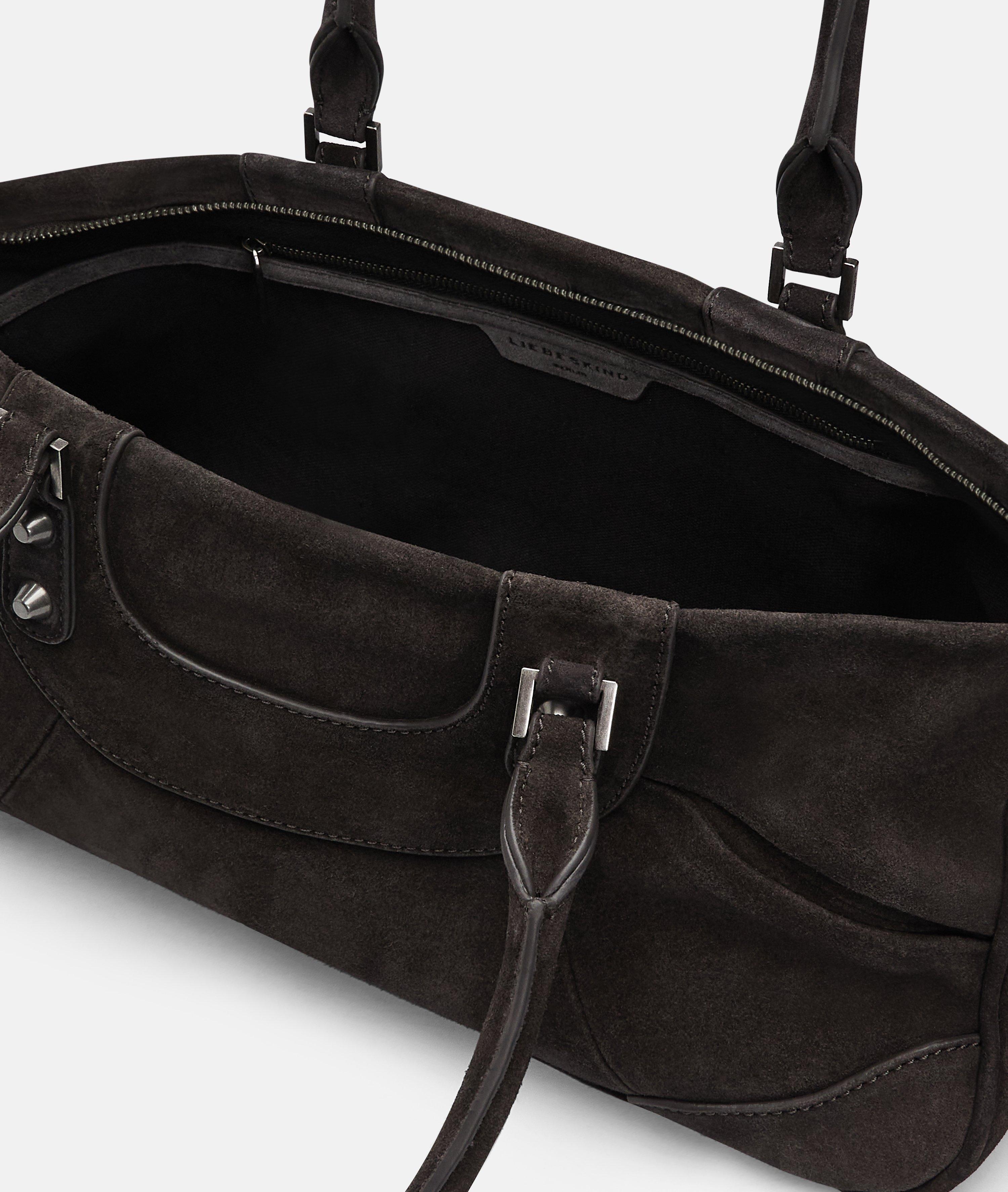 Satchel en brun, olive & jaune