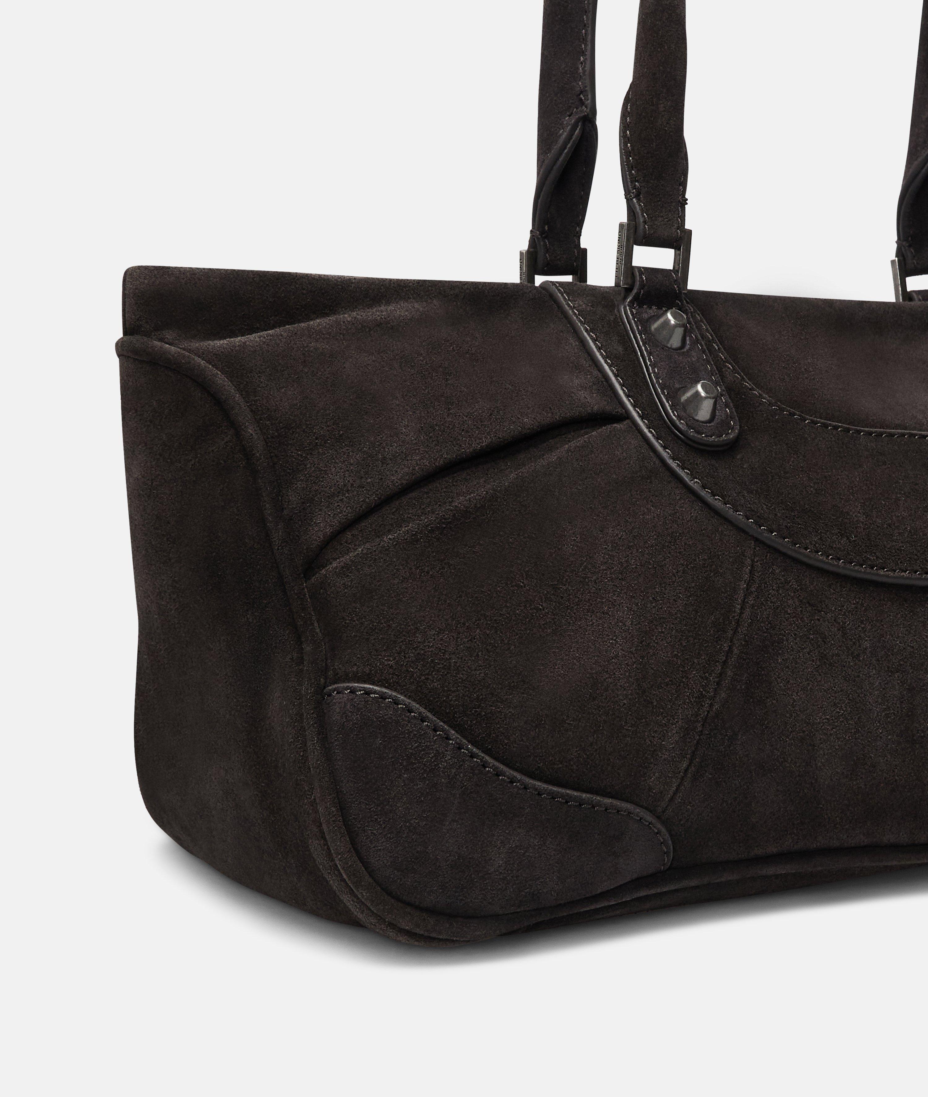 Satchel en brun, olive & jaune