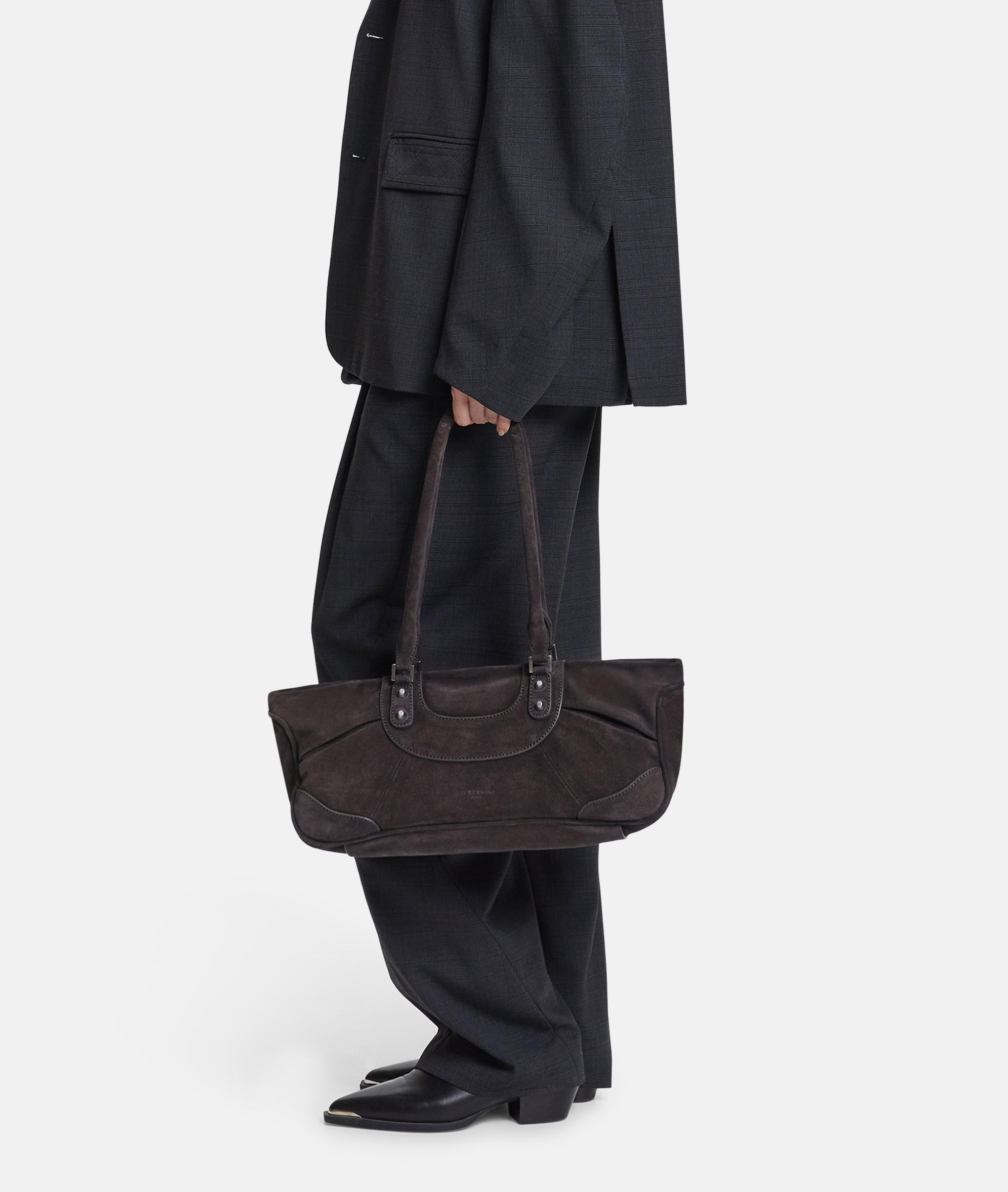 Satchel en brun, olive & jaune