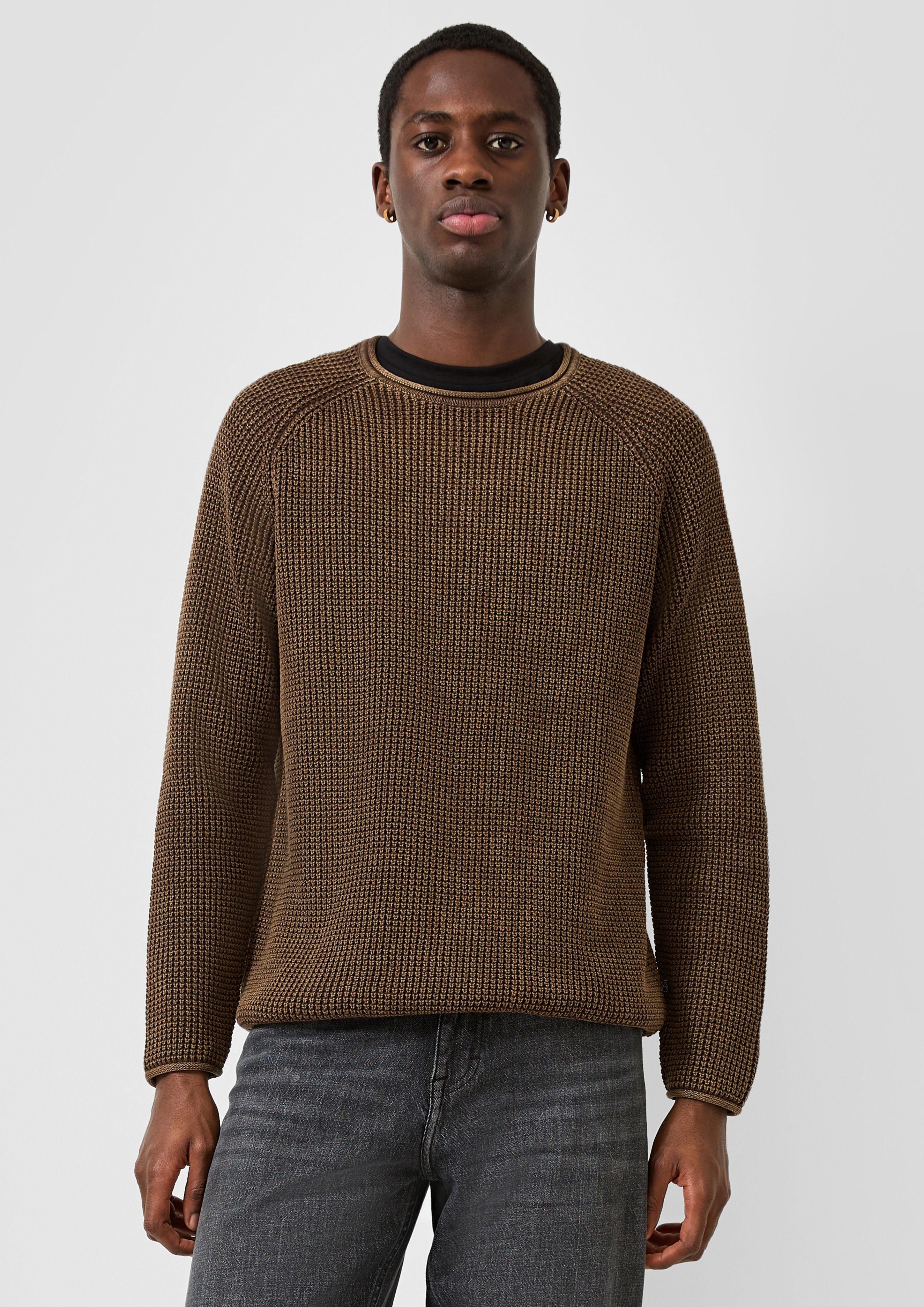 Grobstrick-Pullover mit Waschung in Farbe dunkelbraun von QS