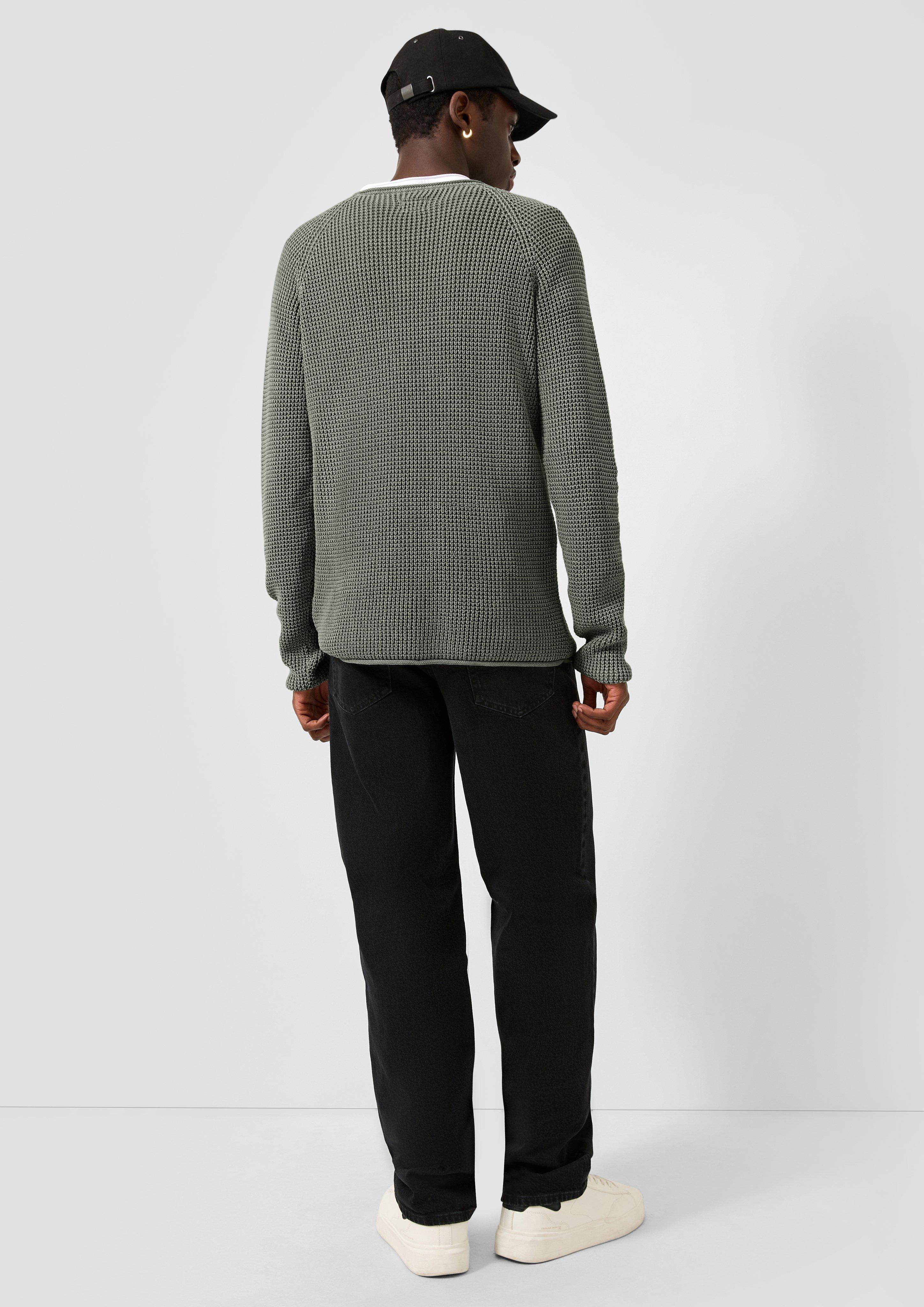 Hommes Pull en tricot en vert de QS