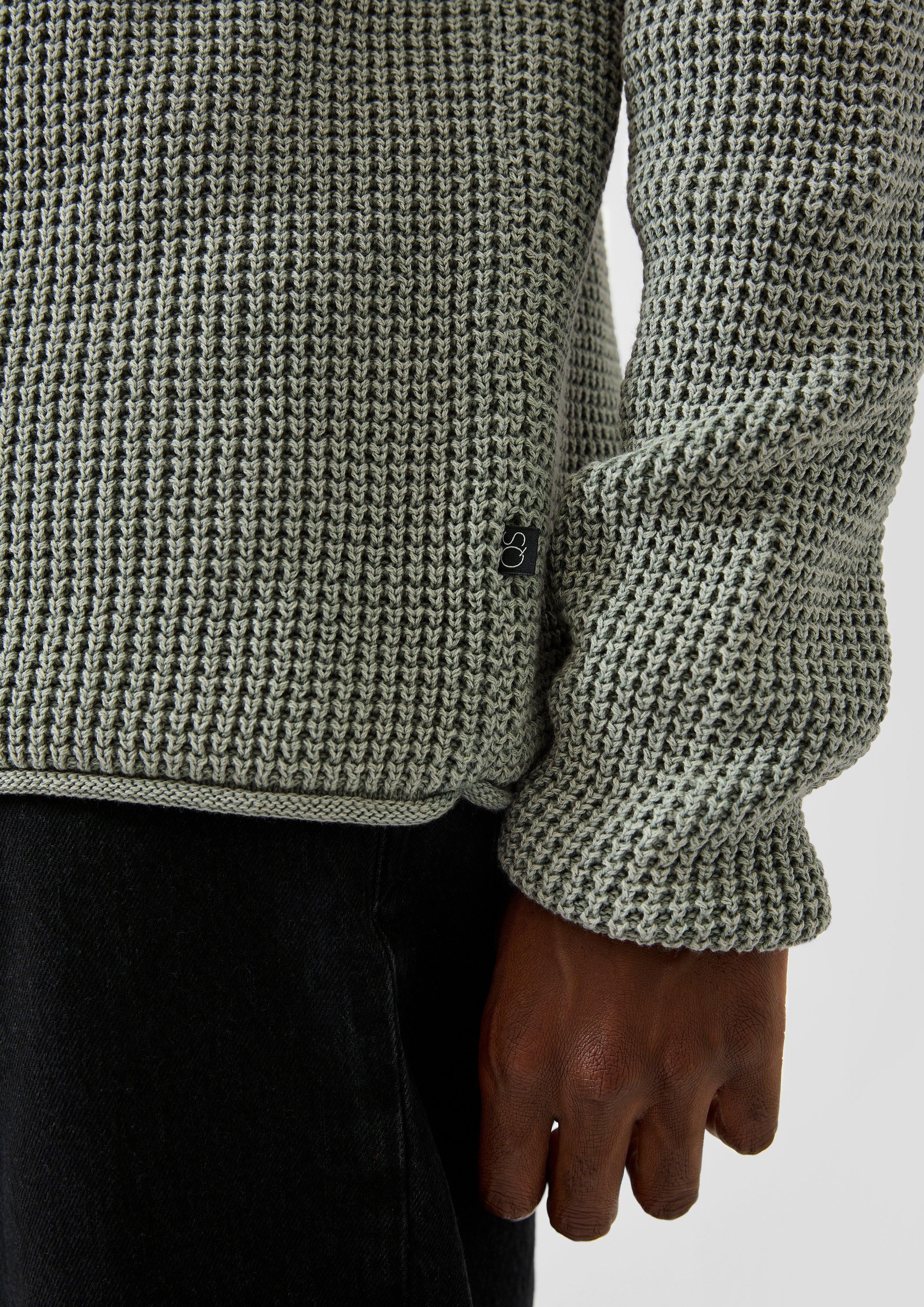 Hommes Pull en tricot en vert de QS